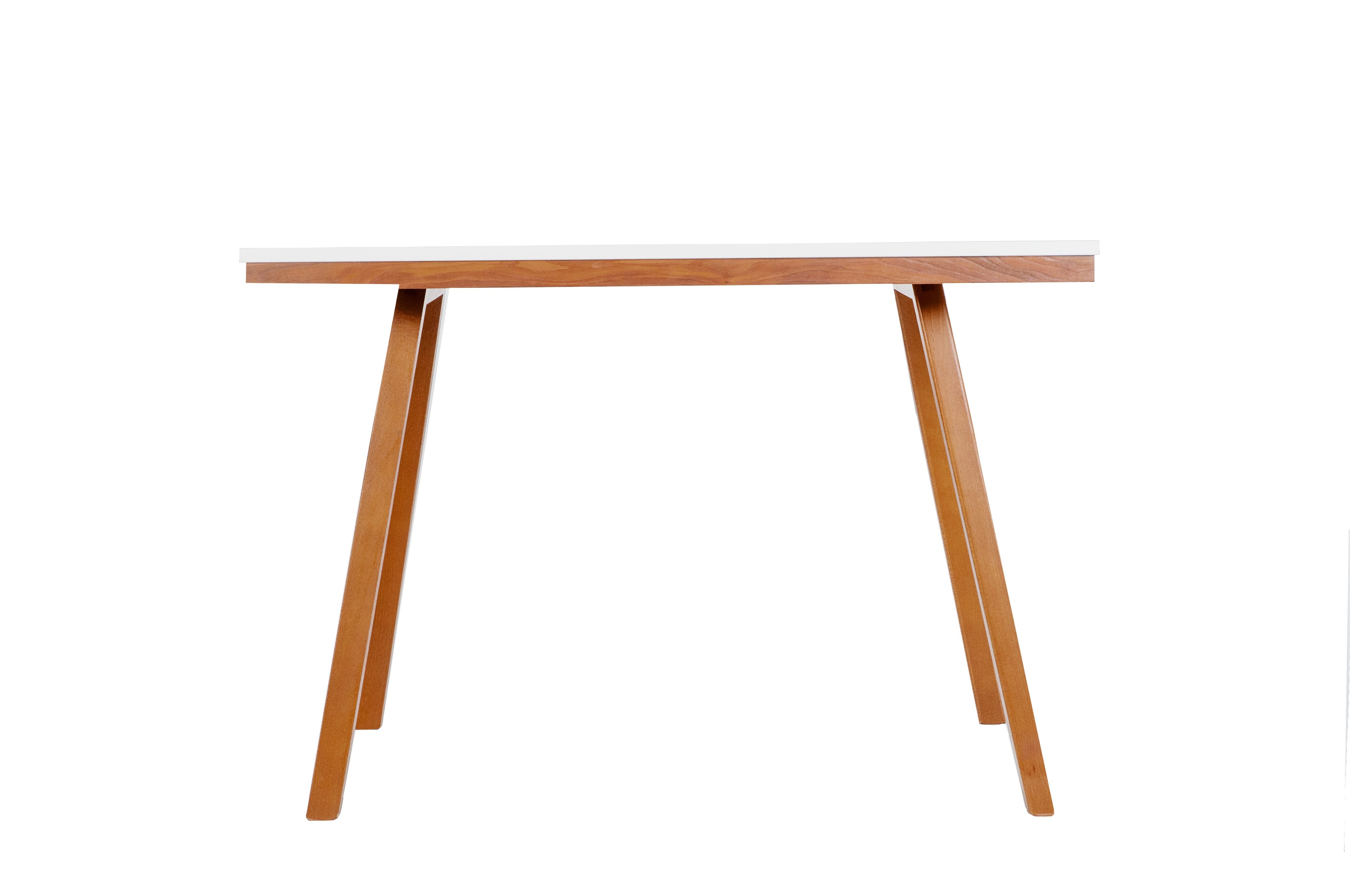 kundler home Esstisch 'Der Mediterrane' 4-Fuß Tisch, 110x75cm, Füße Massivholz (ideal als Esszimmertisch für 4 Personen), Tischplatte aus hochwertigem MDF