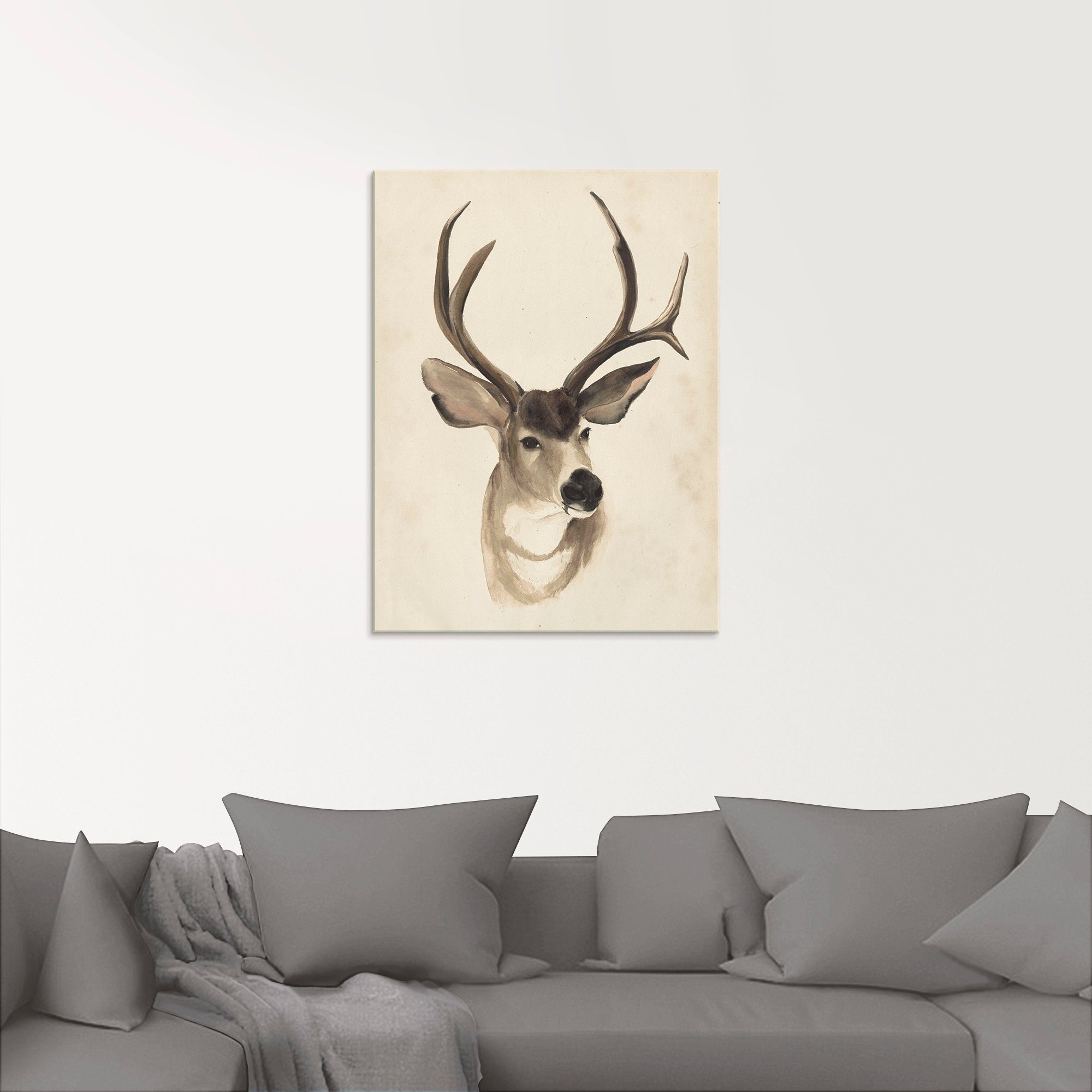 Artland Glasbild »Wasserfarben Tierlehre II«, Wildtiere (1 Stück)-kaufen