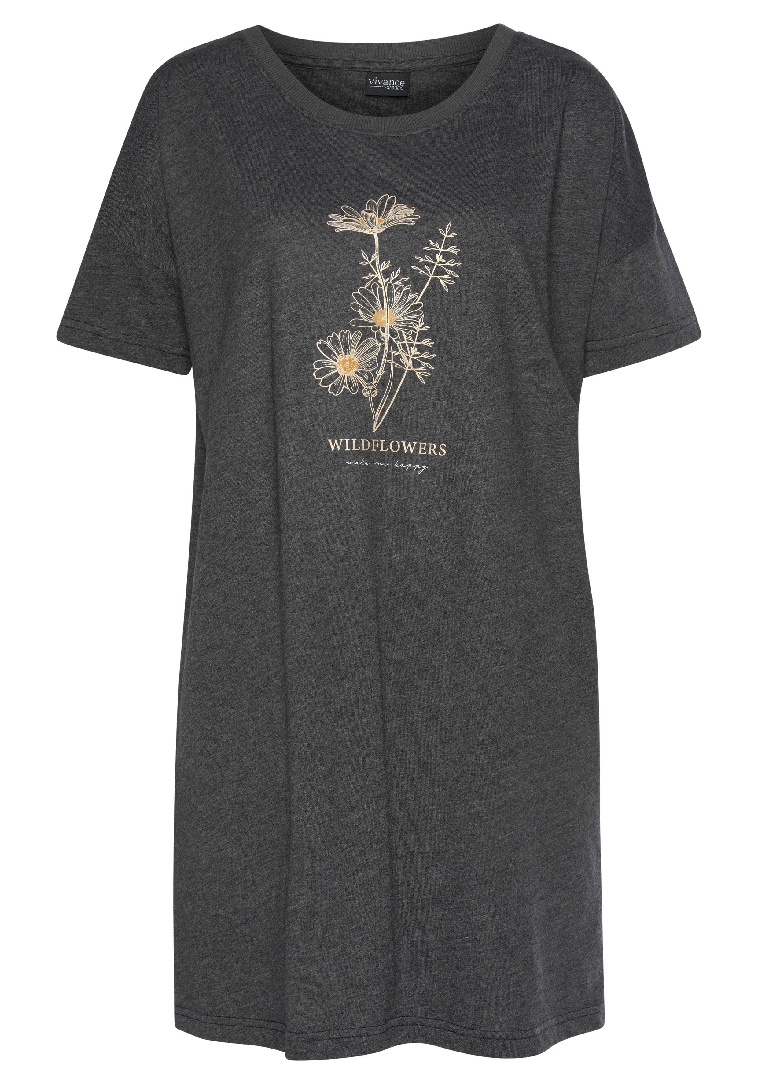 Vivance Dreams Bigshirt (Packung, 2 Stück) mit Frontdruck