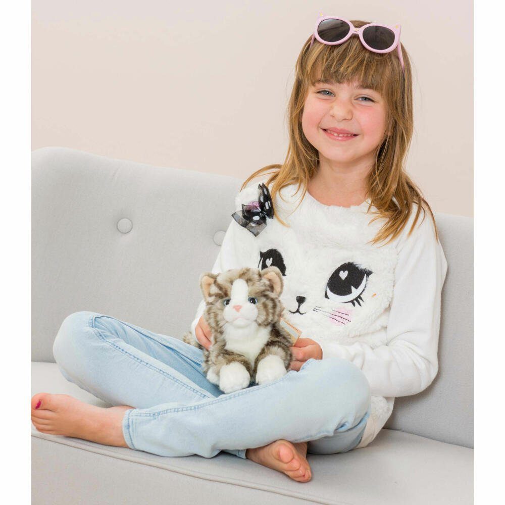 Teddy Hermann® Plüschfigur Katze liegend Grau günstig online kaufen