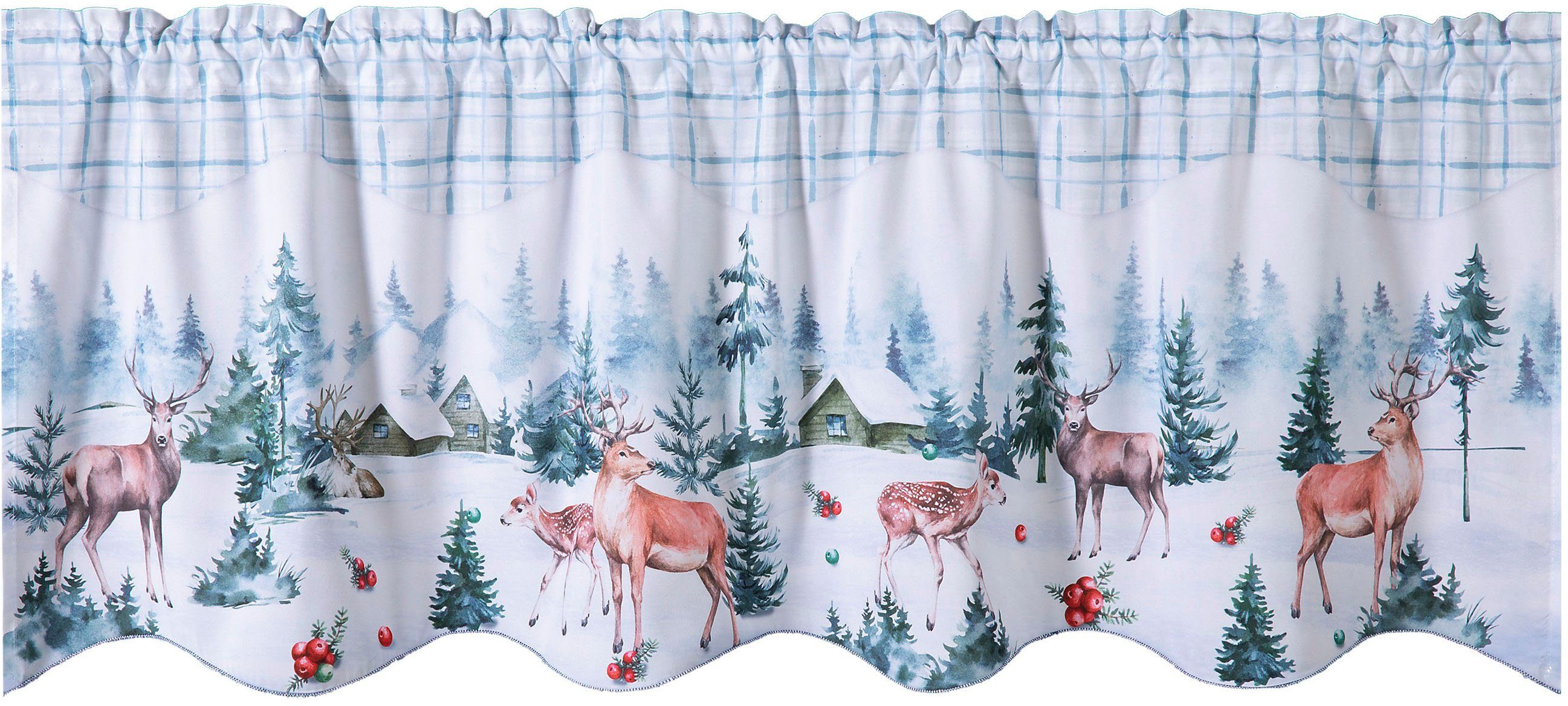 Weckbrodt Scheibengardine Hayo (1 St), Stangendurchzug, blickdicht, Microfaser, Microsatin, blickdicht, Stabtunnel, HxB 45x120cm, Gardine, Store