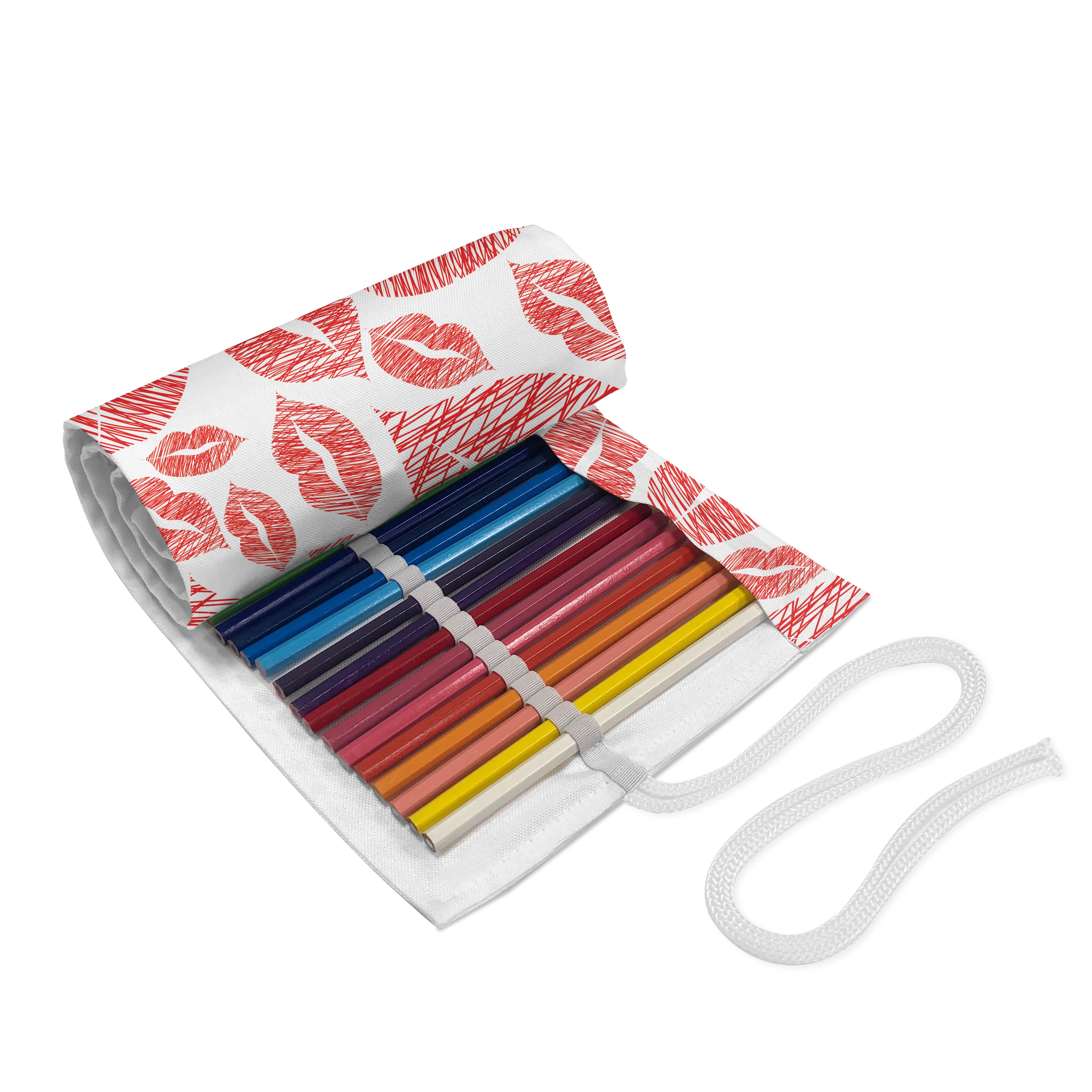 Abakuhaus Federmäppchen langlebig und tragbar Segeltuch Stiftablage Organizer, Romantisch Hot Retro Dame Lippen