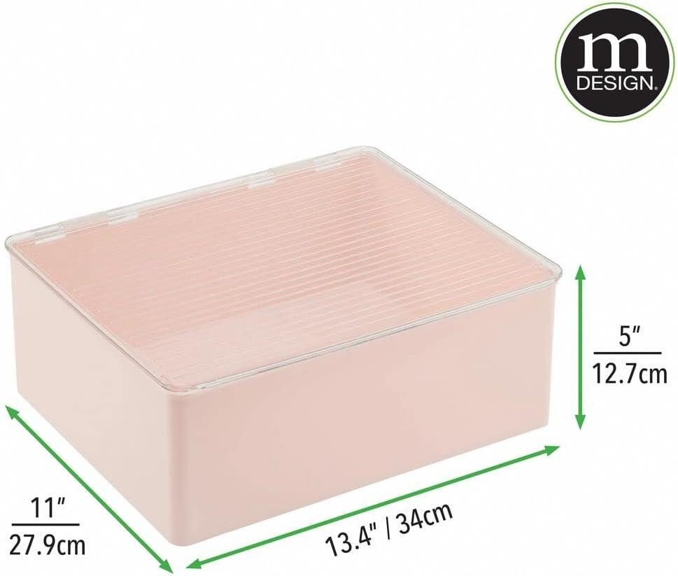mDesign Badaccessoire-Set Kunststoffbox mit Deckel klappbar Organizer stapelbar 2er Set mDesig