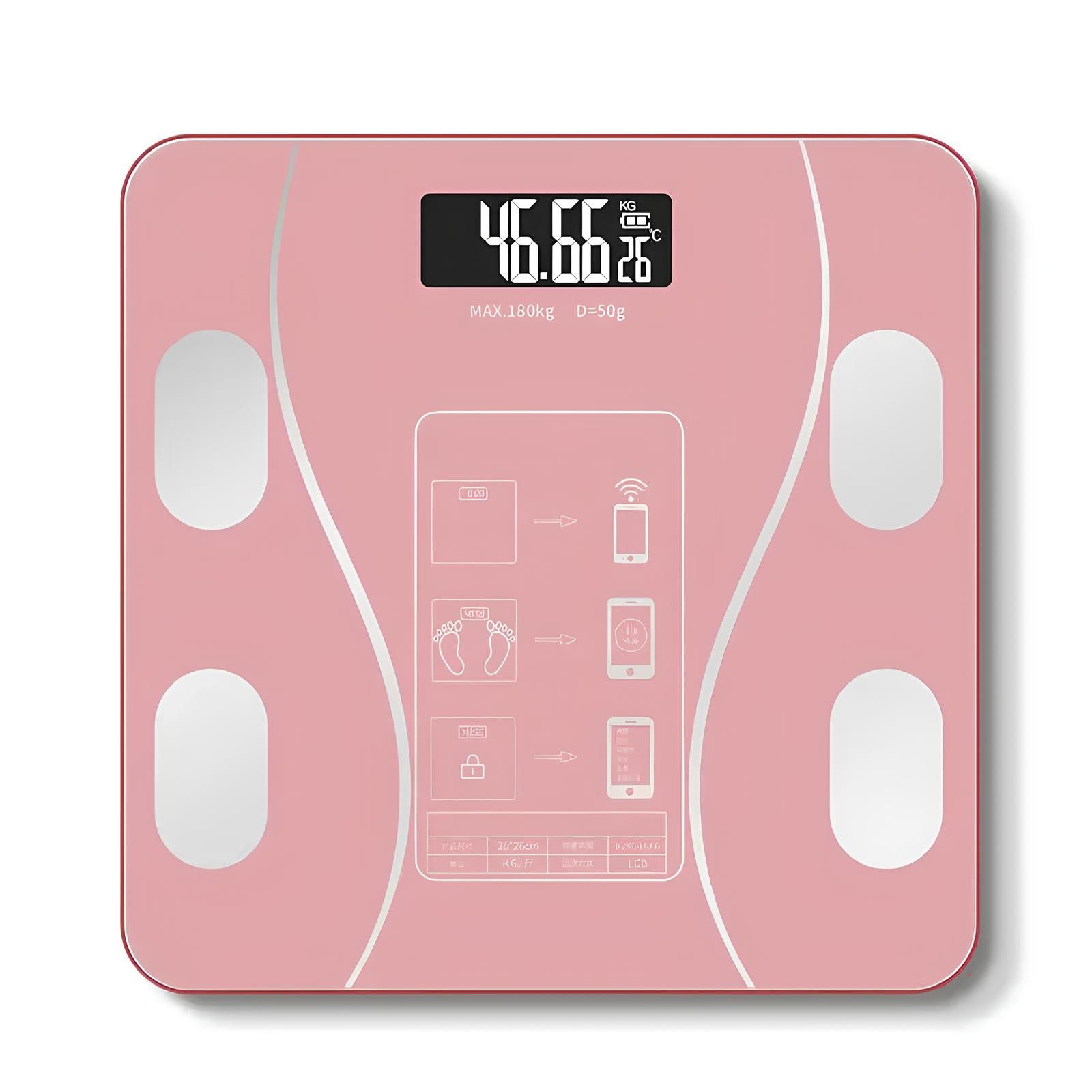 Athlix Personenwaage Körper-Analyse-Waage Körperwaage Körperfettwaage Gewichtswaage, Bluetooth App, Körperfett, BMI, BMR, Muskelmasse, App-Funktion