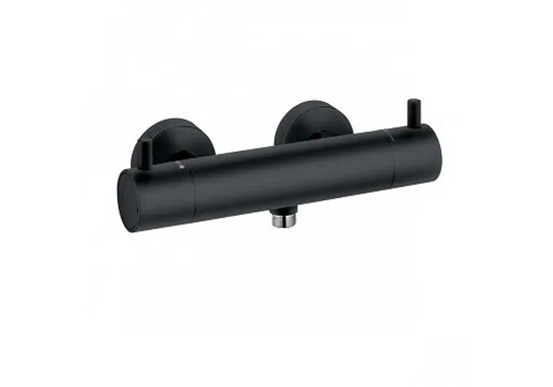 Kludi Badarmatur BOZZ Thermostat Brausearmatur DN 15 (mattschwarz) Heißwassersperre bei 40 °C