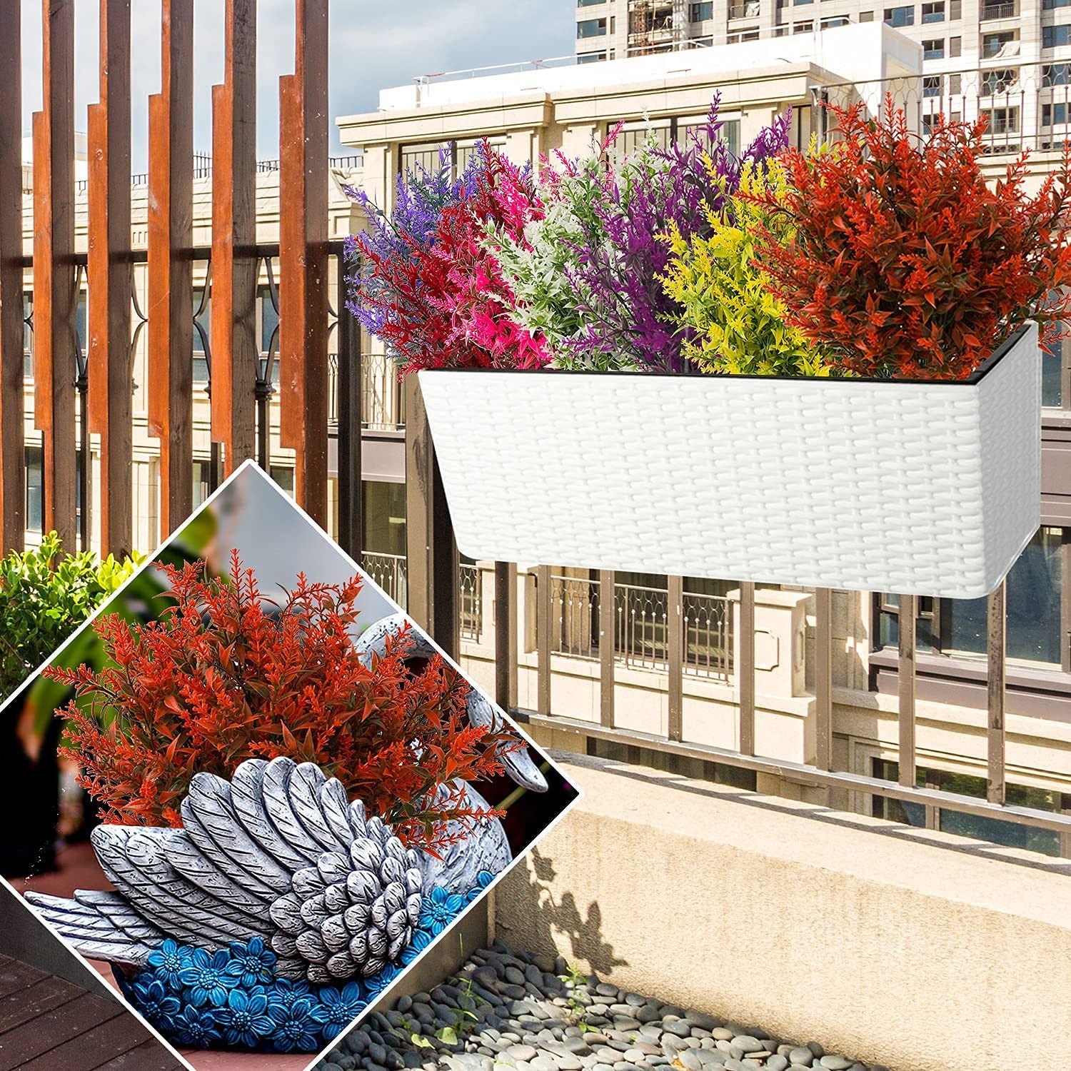 Kunstblumenstrauß 8 Bündel Künstliche Herbstblumen Künstlich Herbststrauß Herbst Deko, Bomiclss, Herbst Balkonpflanzen Herbstzweige für Drinnen Draußen Garten T – Bild 5 von 5