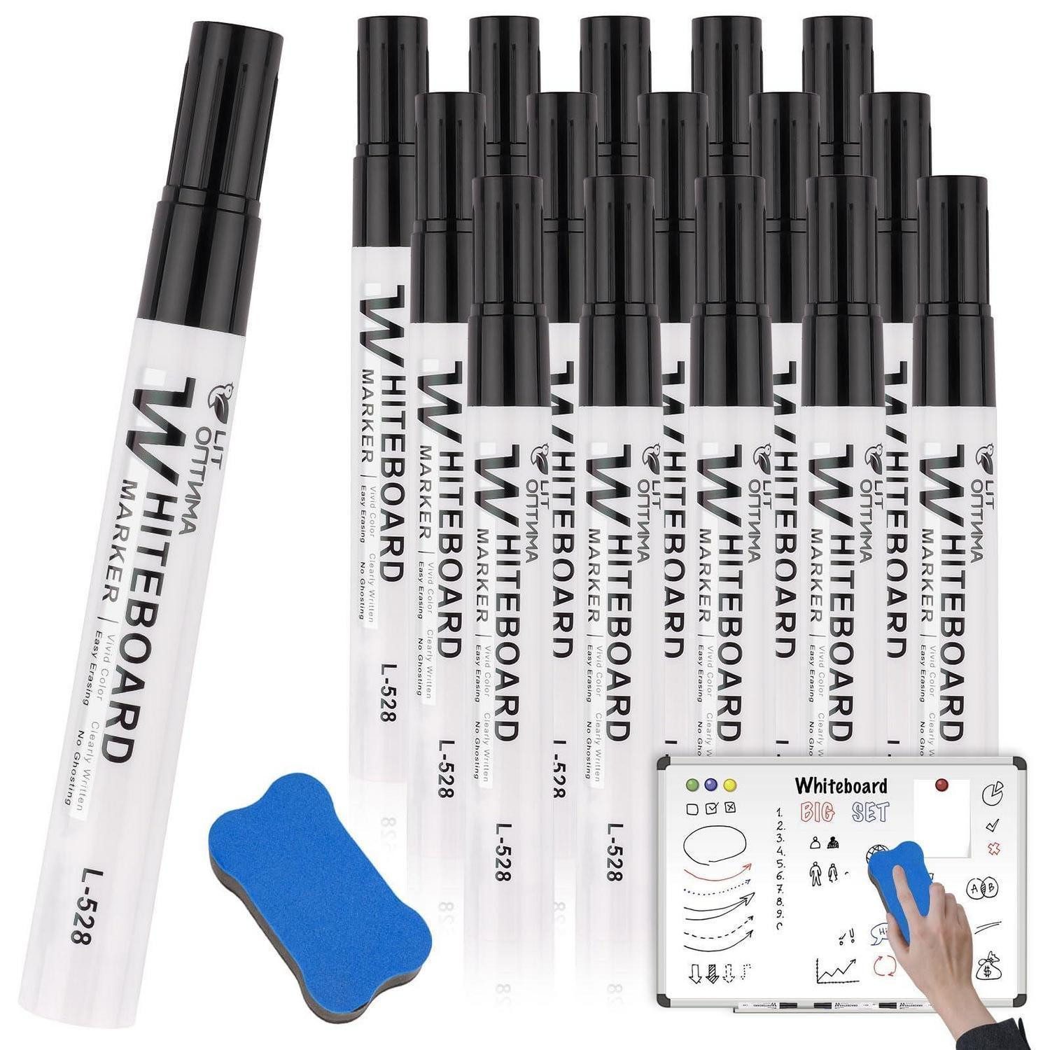 LuxusKollektion Whiteboard Marker Whiteboard Stifte Set Schwarz 15Stück