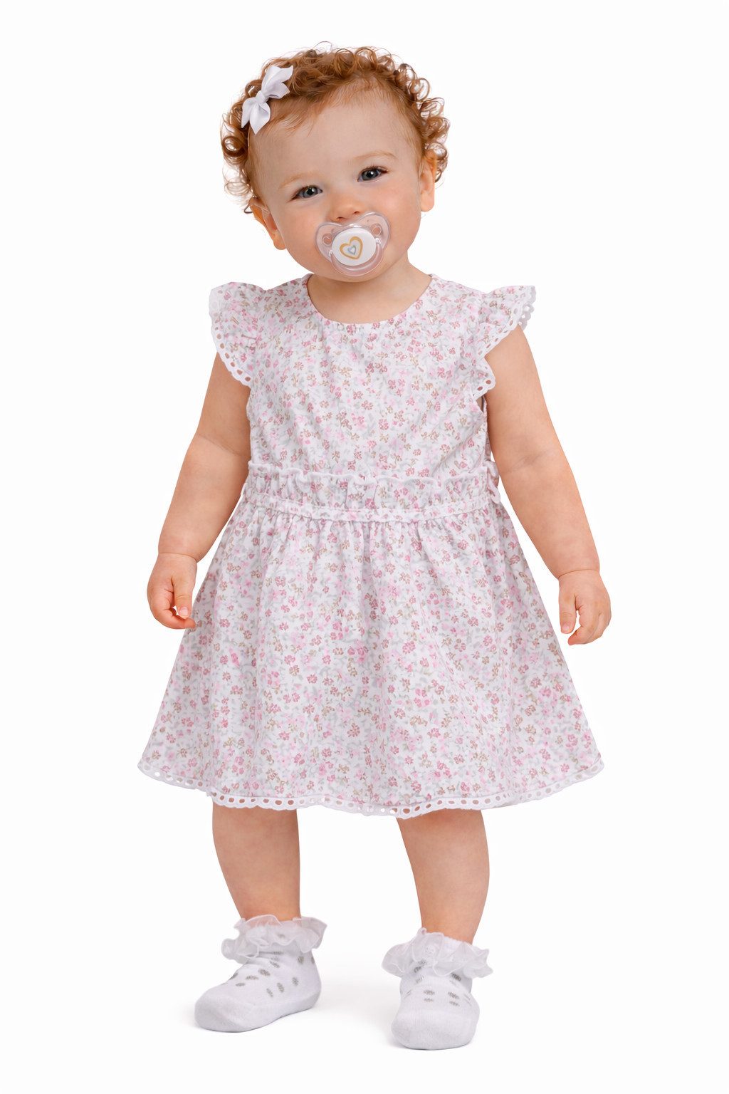 Jerseykleid Baby Kleid Sommerkleid mit Blumen Erstlingskleid