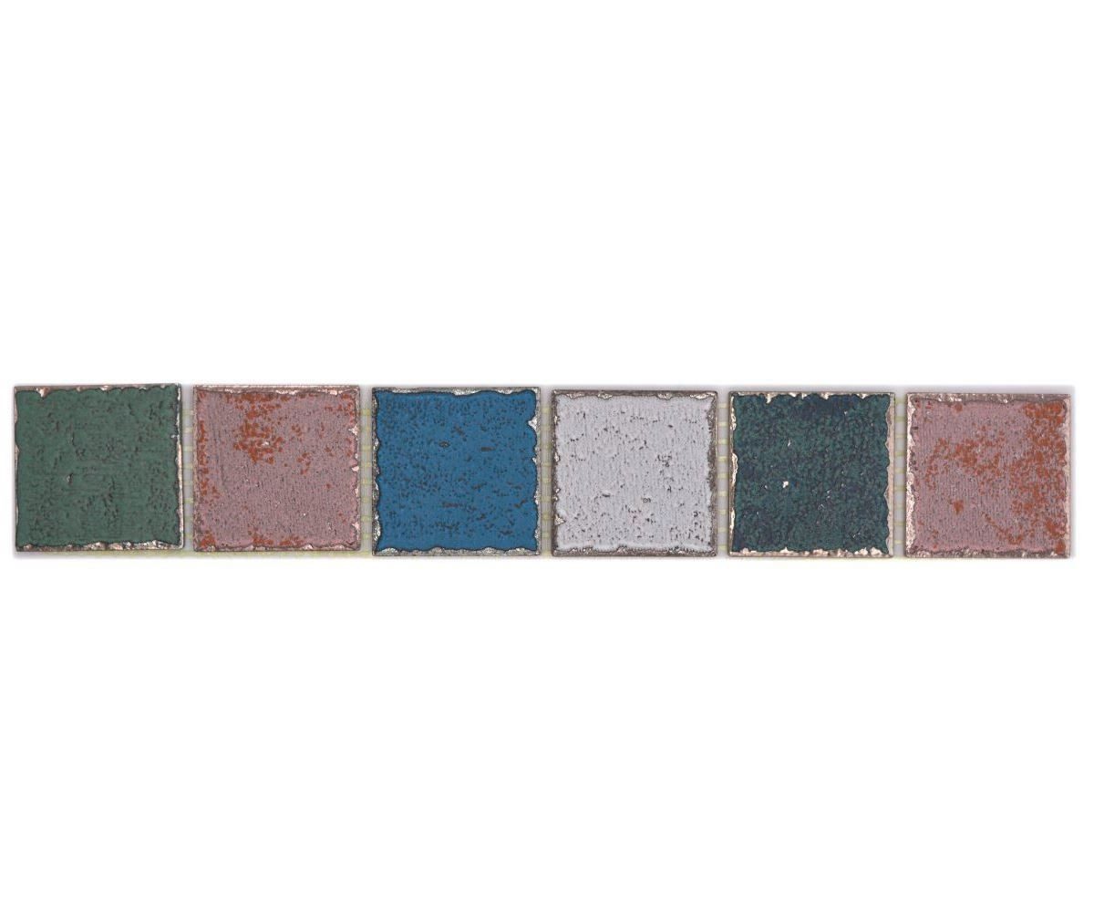 Mosani Fliesen-Bordüre Bordüre Orient Keramikmosaik Mosaikfliese Vintage Multicolor