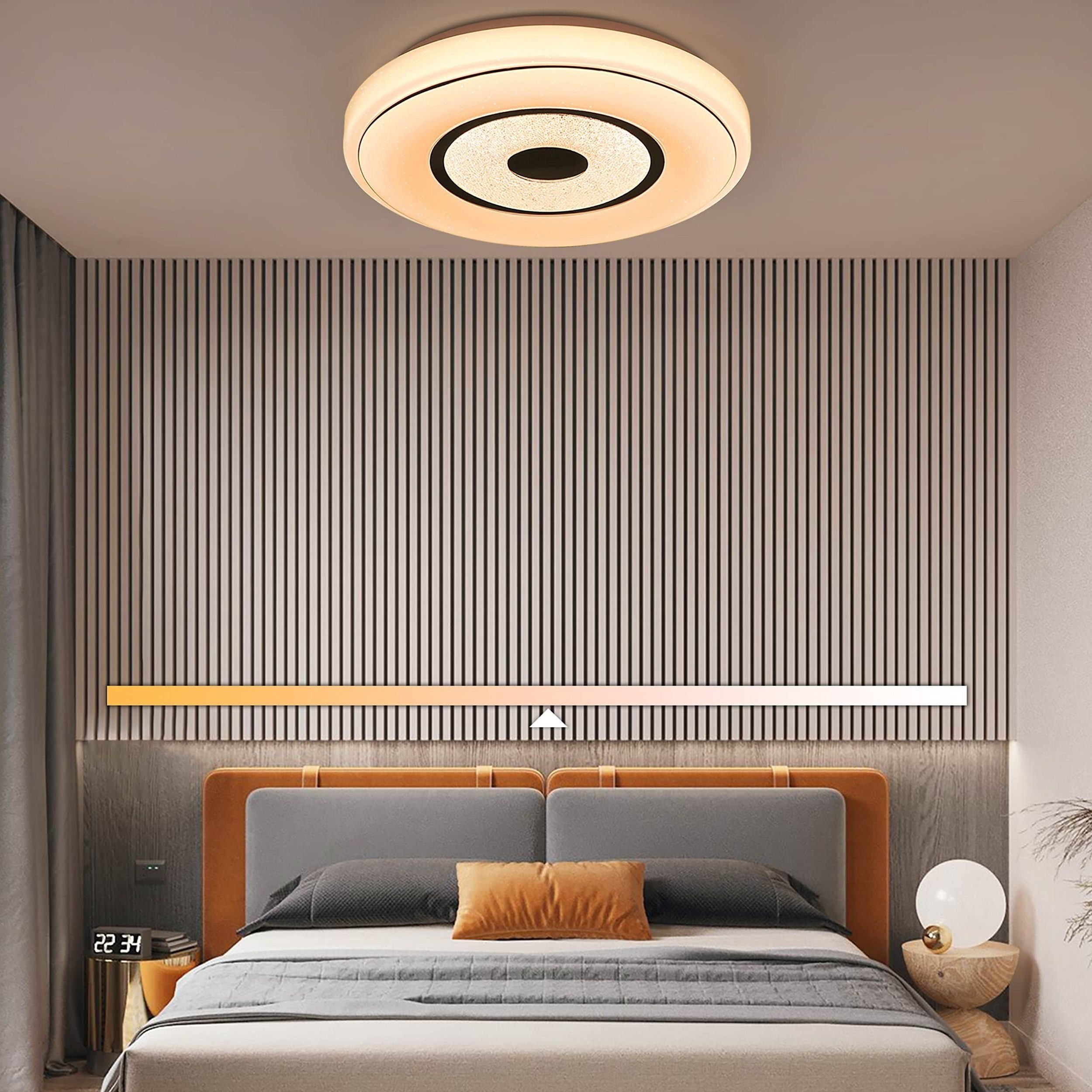 Nettlife Deckenleuchte Deckenlampe Tageslichtweiß LED Esszimmer CCT für Schlafzimmer Wohnzimmer, integriert, CCT+RGB, Dimmbar, fest