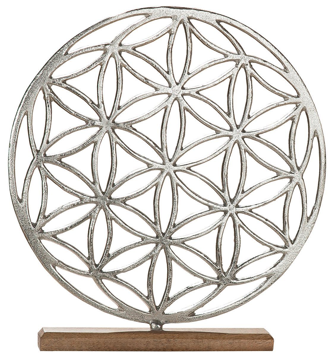 GILDE Dekofigur Alu Lebensblume auf Holzbase (BxHxL) 30 cm x 44,5