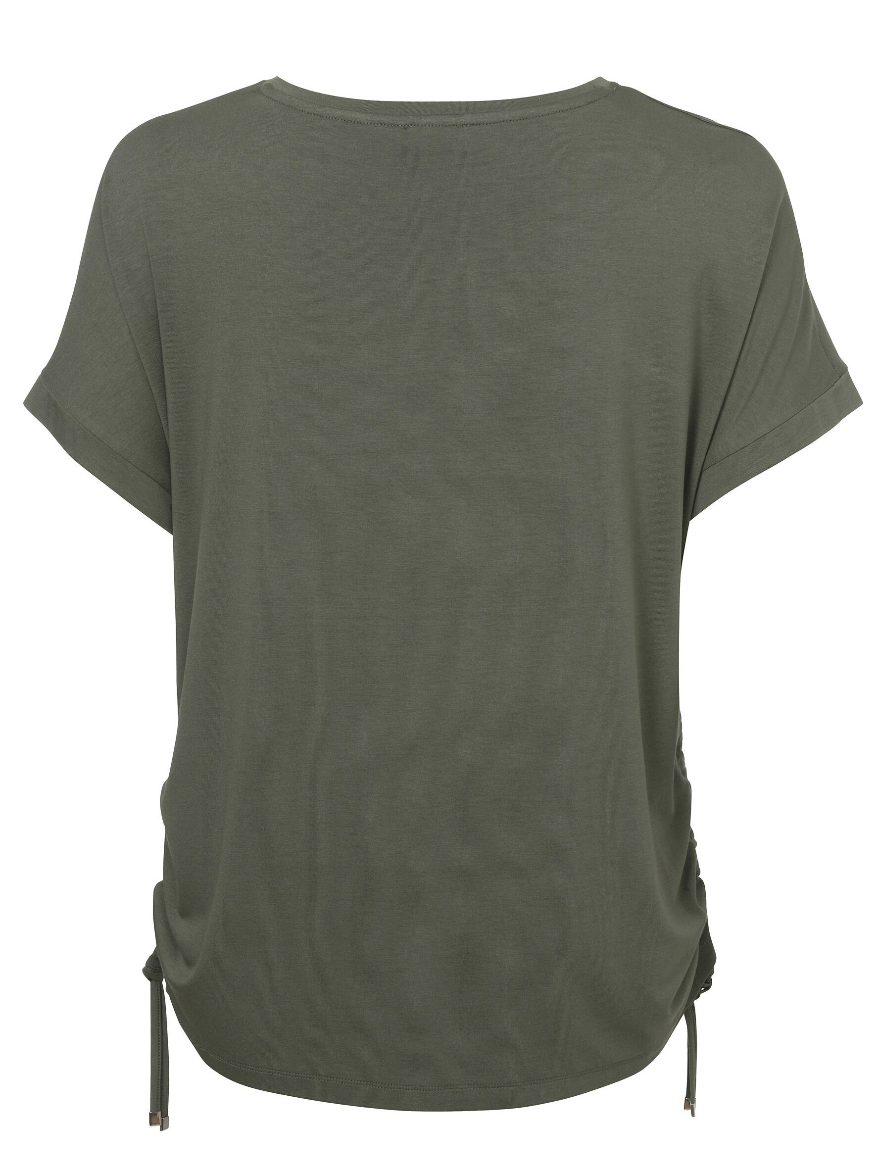 Feminines Kurzarmshirt APPIA mit mit DUE Schultern Blusenshirt VIA überschnittenen Schultern überschnittenen