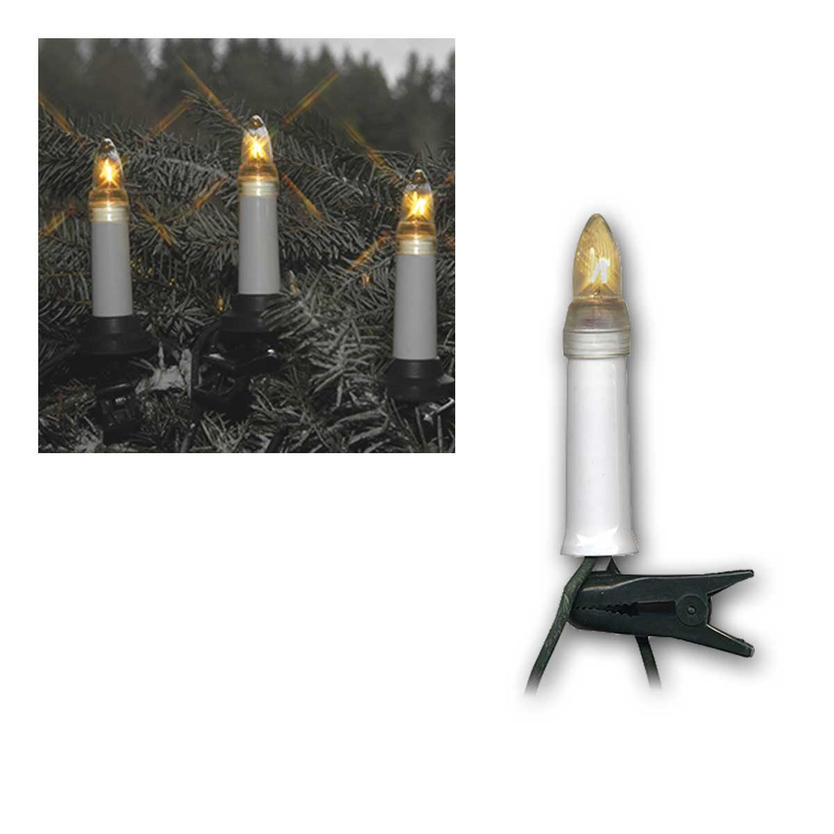 STAR TRADING LED-Lichterkette Außen Lichterkette mit 25 LED Topkerzen warm 16,8m