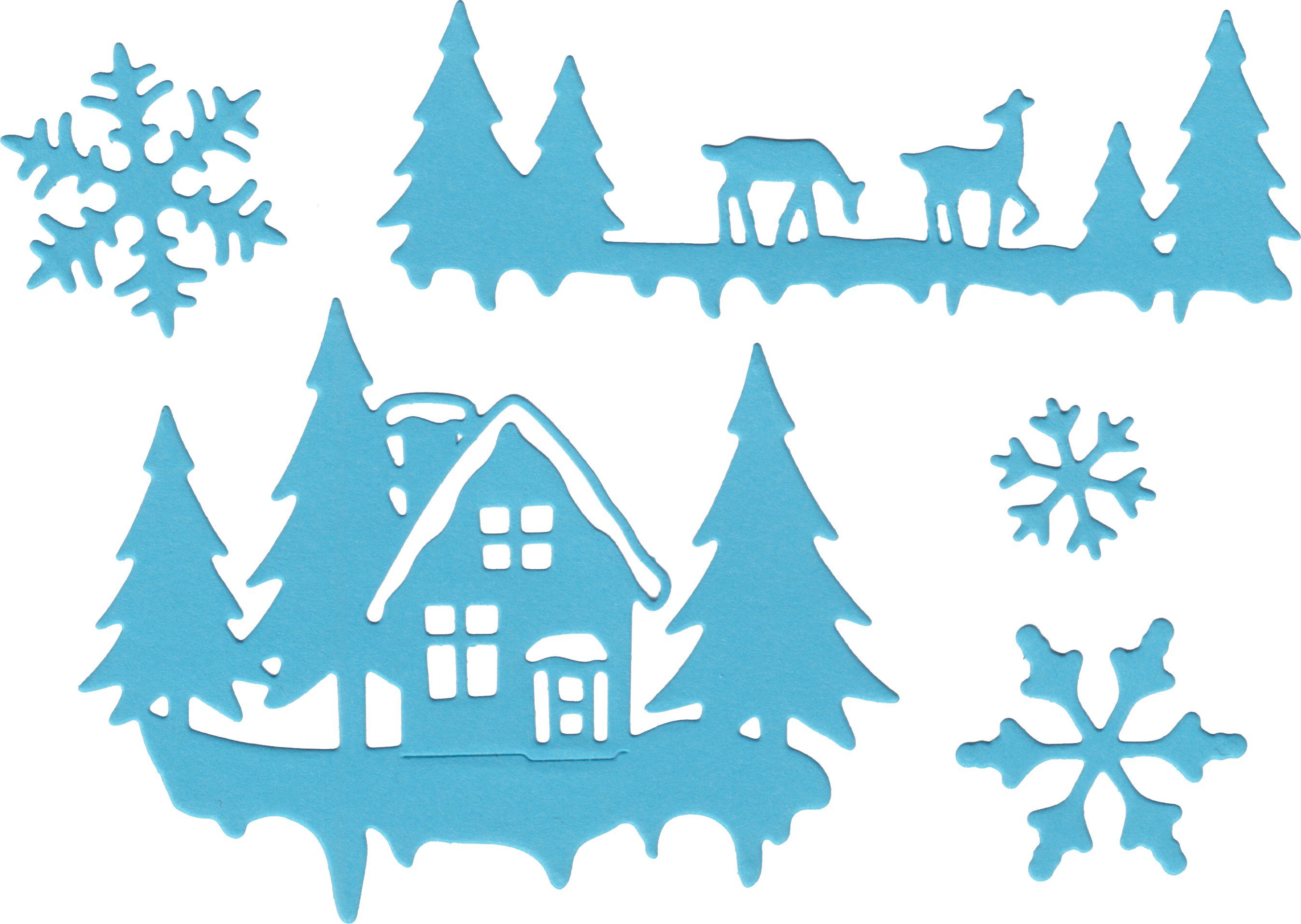 FINDit Motivschablone Winterwonderland, 5 Teile