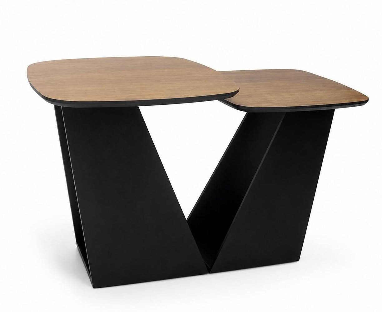 Xlmoebel Couchtisch Kompakter schwarzer Couchtisch im modernen, organischen Design, Made in Europa