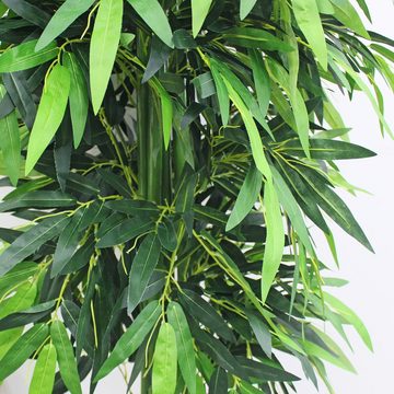 Kunstbambus Bambus Groß Kunstpflanze Künstliche Pflanze Kunstbaum Deko Baum 210 cm, Decovego