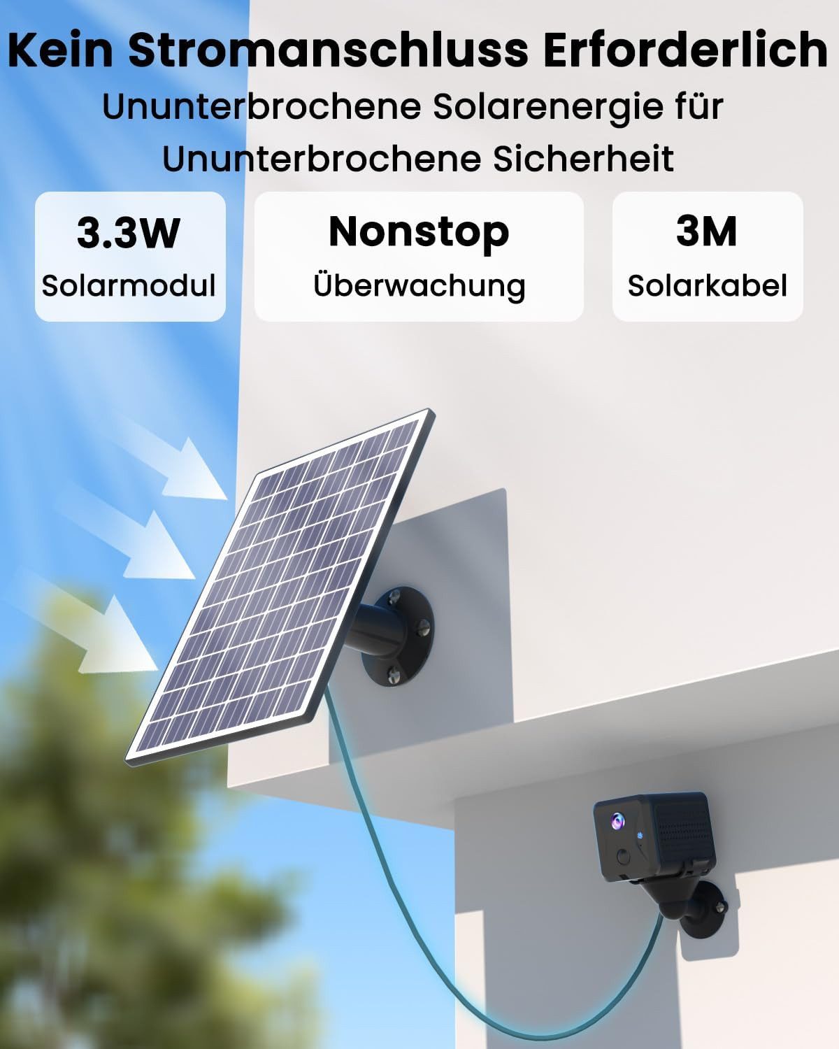 SpionProfi Überwachungskamera 4G LTE Mini Kamera mit Solarpanel Video Überwachung 160° Sicherheit (Außenbereich, 1-tlg., 4G LTE Solar Mini Kamera Cam mit Nachtsicht & Bewegungsmelder)