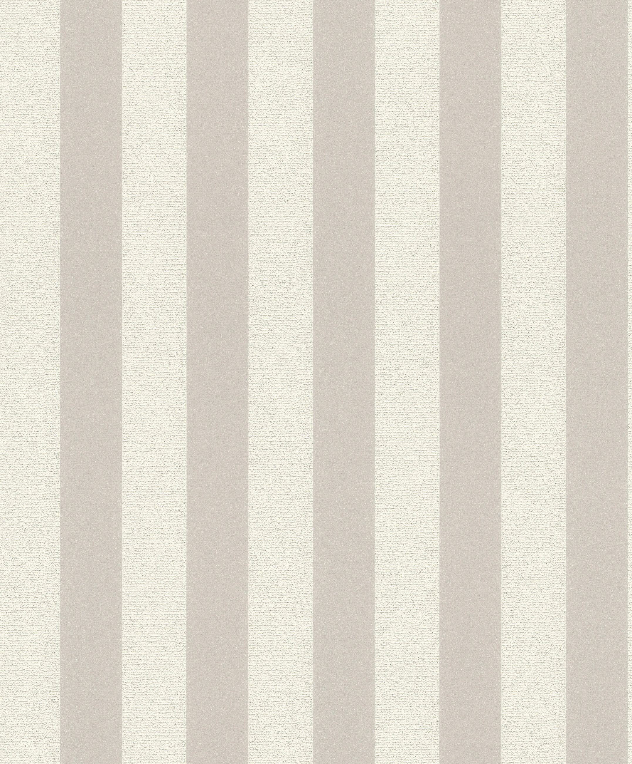 Rasch Vliestapete Tapete Streifen in Weiß und Beige, strukturiert, Streifen, (1 St)