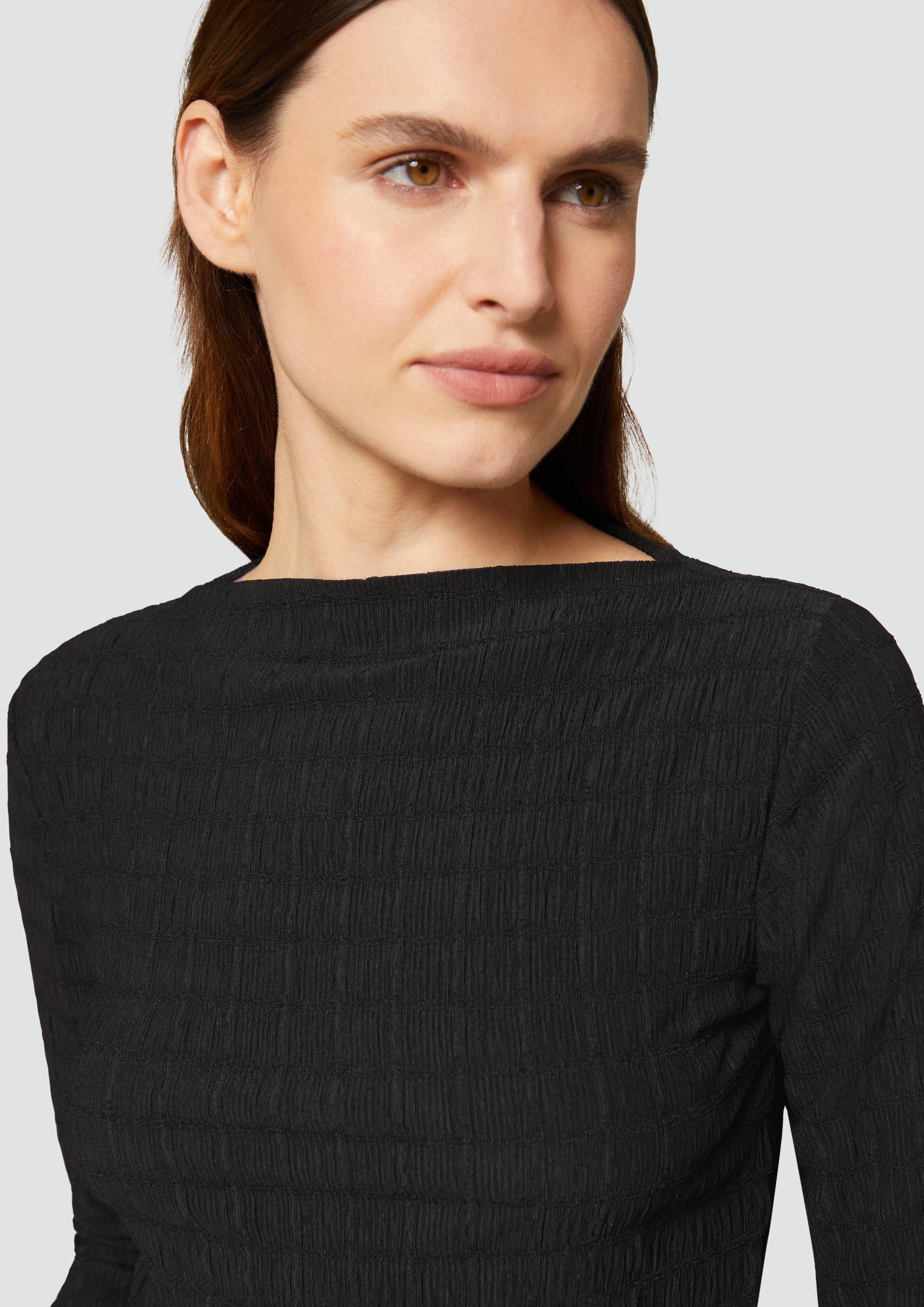 s.Oliver Langarmshirt Jersey-Shirt mit Strukturmuster und günstig online kaufen