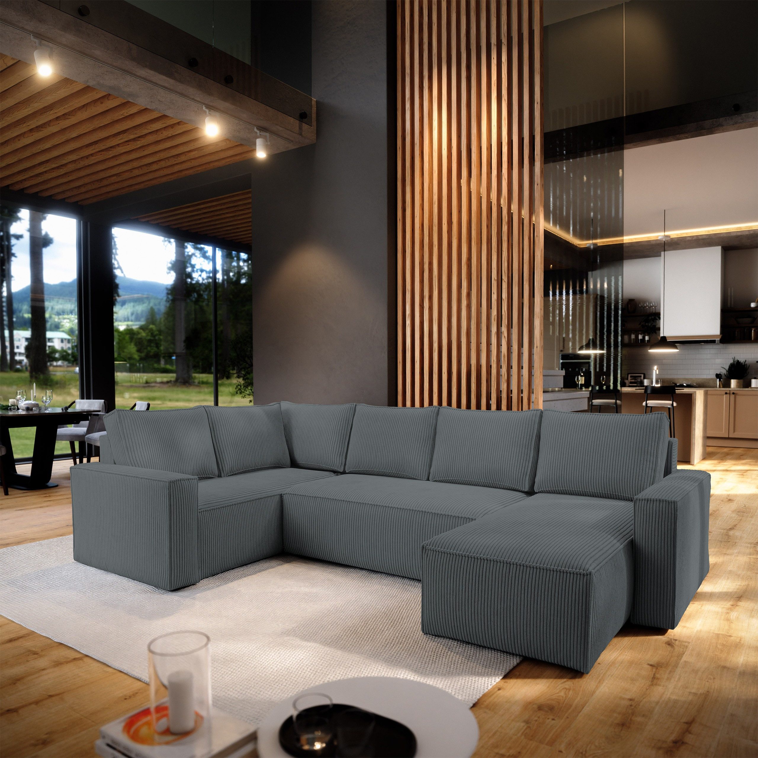 Masseno Ecksofa NORENA mit Schlaffunktion U-Form, günstig online kaufen