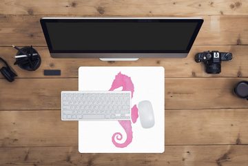 MuchoWow Gaming Mauspad Seepferdchen - Rosa - Aquarell (1-St), Mousepad mit Rutschfester Unterseite, Gaming, 40x40 cm, XXL, Großes