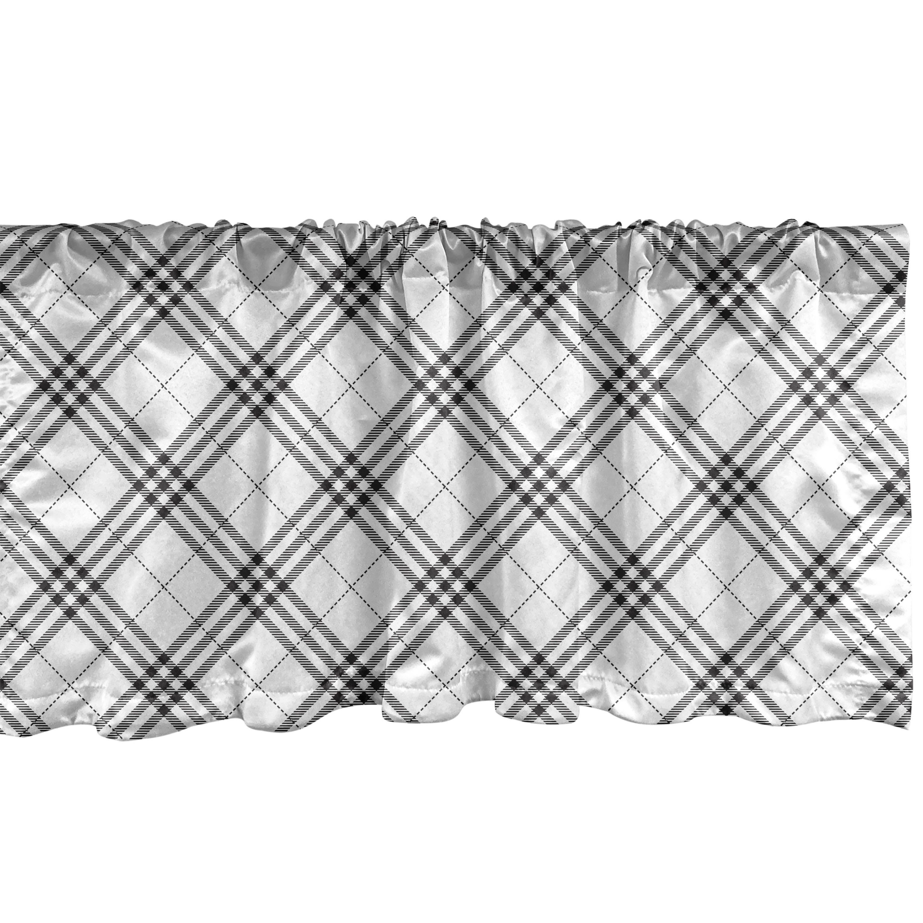 Scheibengardine Vorhang Volant für Küche Schlafzimmer Dekor mit Stangentasche, Abakuhaus, Microfaser, Geometrisch Minimalist Mode