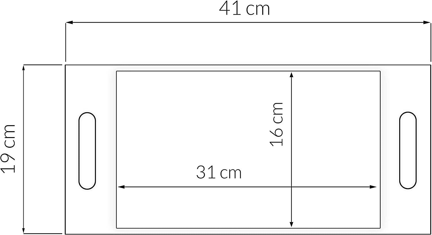 (1-tlg), Beige Tablett aus 41x19 braunes Frühstück, Italien Lashuma Melamin, cm Kunststofftablett