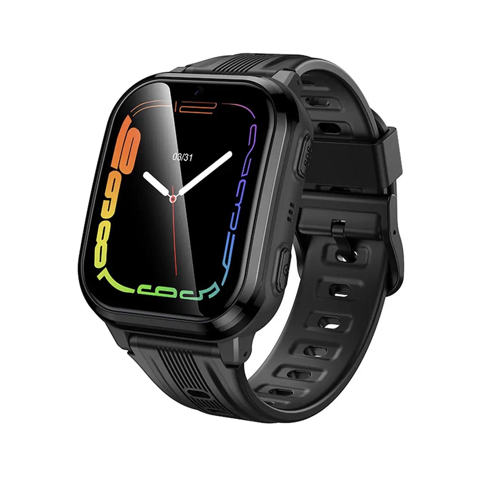 hoco. Y108 Kinder Smartwatch (1,69 Zoll, geschlossenes Echtzeit-Betriebssystem (RTOS), 4G GPS Uhr Telefon Videoanruf Ortung SOS Kinderuhr SIM Karte Schwarz