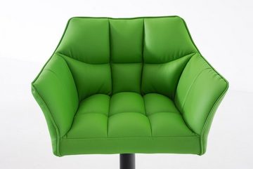 TPFLiving Barhocker Damaso (mit Rückenlehne und Fußstütze - Hocker für Theke & Küche), 360° drehbar - Metall schwarz matt - Sitzfläche: Kunstleder Grün