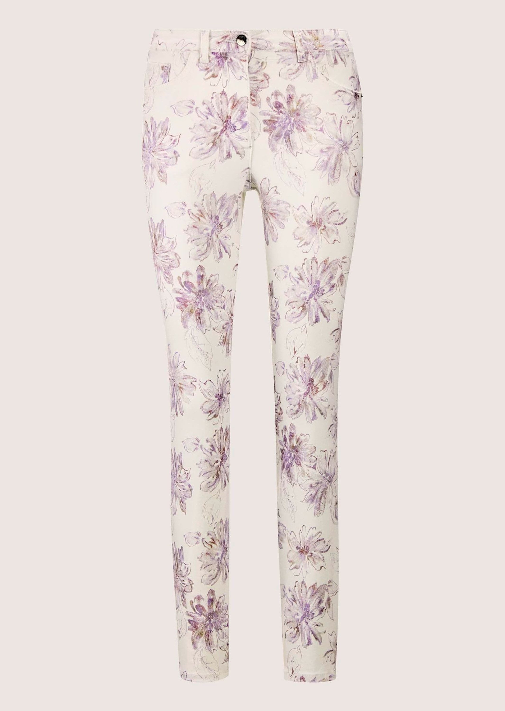 Stoffhose Schlanke Hose mit Unikat-Print
