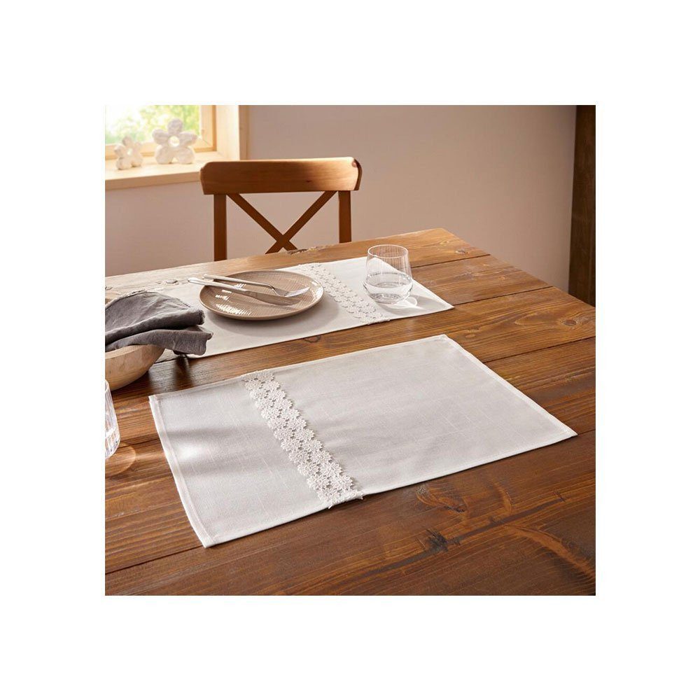 Home-trends24.de Platzset Platzmatte Spitzenblumen 2x Platzdeckchen günstig online kaufen