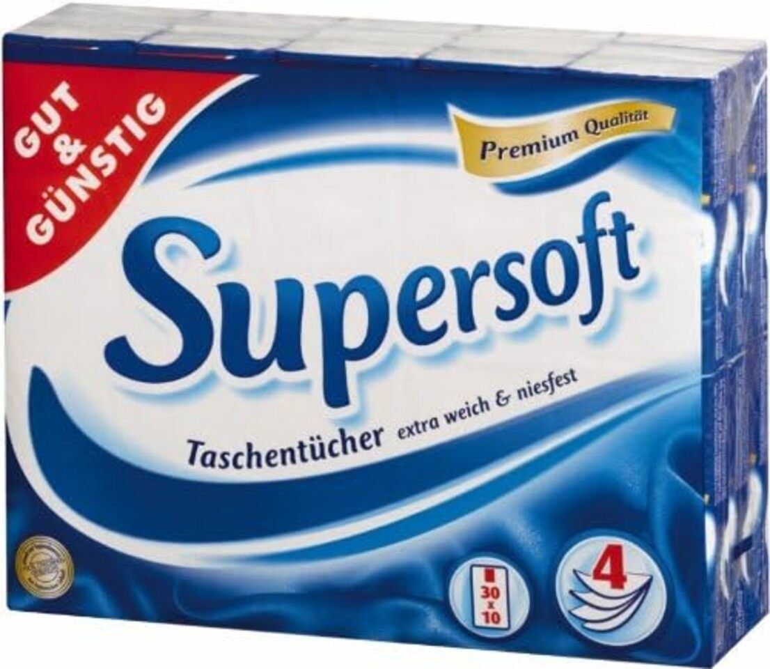 Gut & Günstig Papiertaschentücher Taschentücher 30x10 16101168 (1-St)