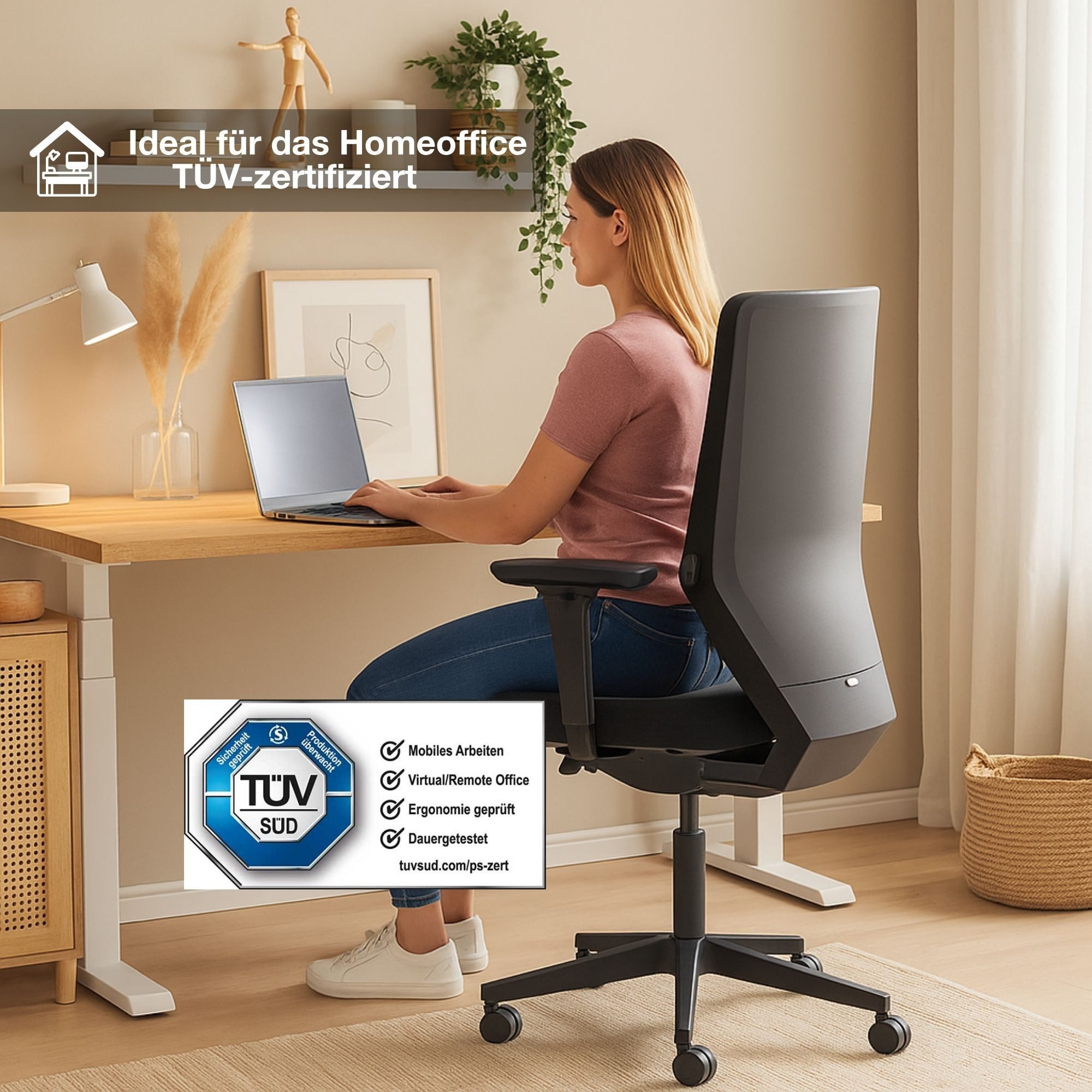 ASSMANN Büromöbel Schreibtisch PITINO (120x70cm Weiß Kollisions-Schutz, Elektrisch höhenverstellbar, Familiengerecht, Verriegelungsfunktion 2-fach-Motorik Dreifachhub, einfache Montage, für Büro und Homeoffice), TÜV-zertifiziert, Blauer Engel, 5 Jahre Herstellergarantie