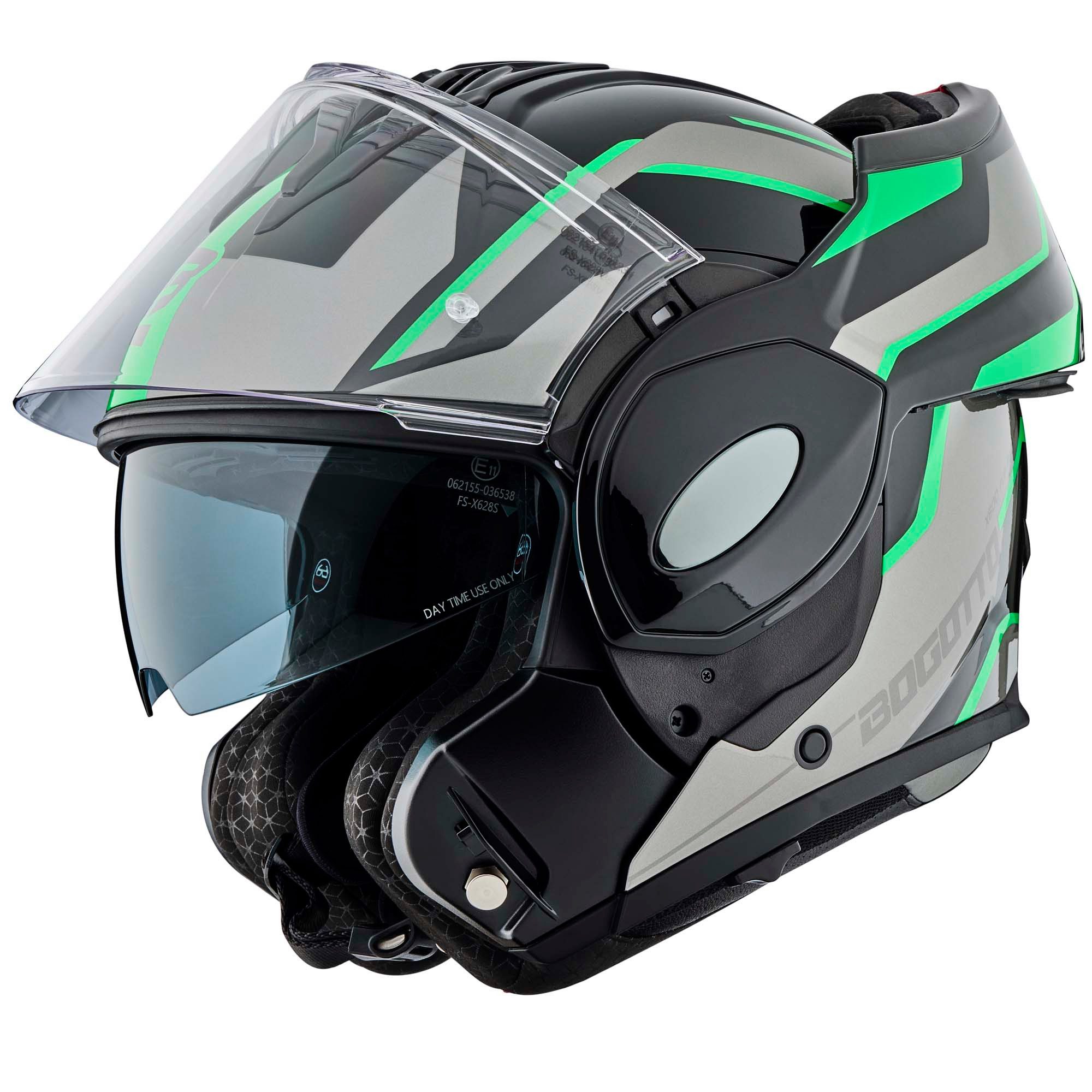 Bogotto Motorradhelm FS-X600 Vyda Klapphelm, vorbereitet für Kommunikationssystem,integriertes Sonnenvisier