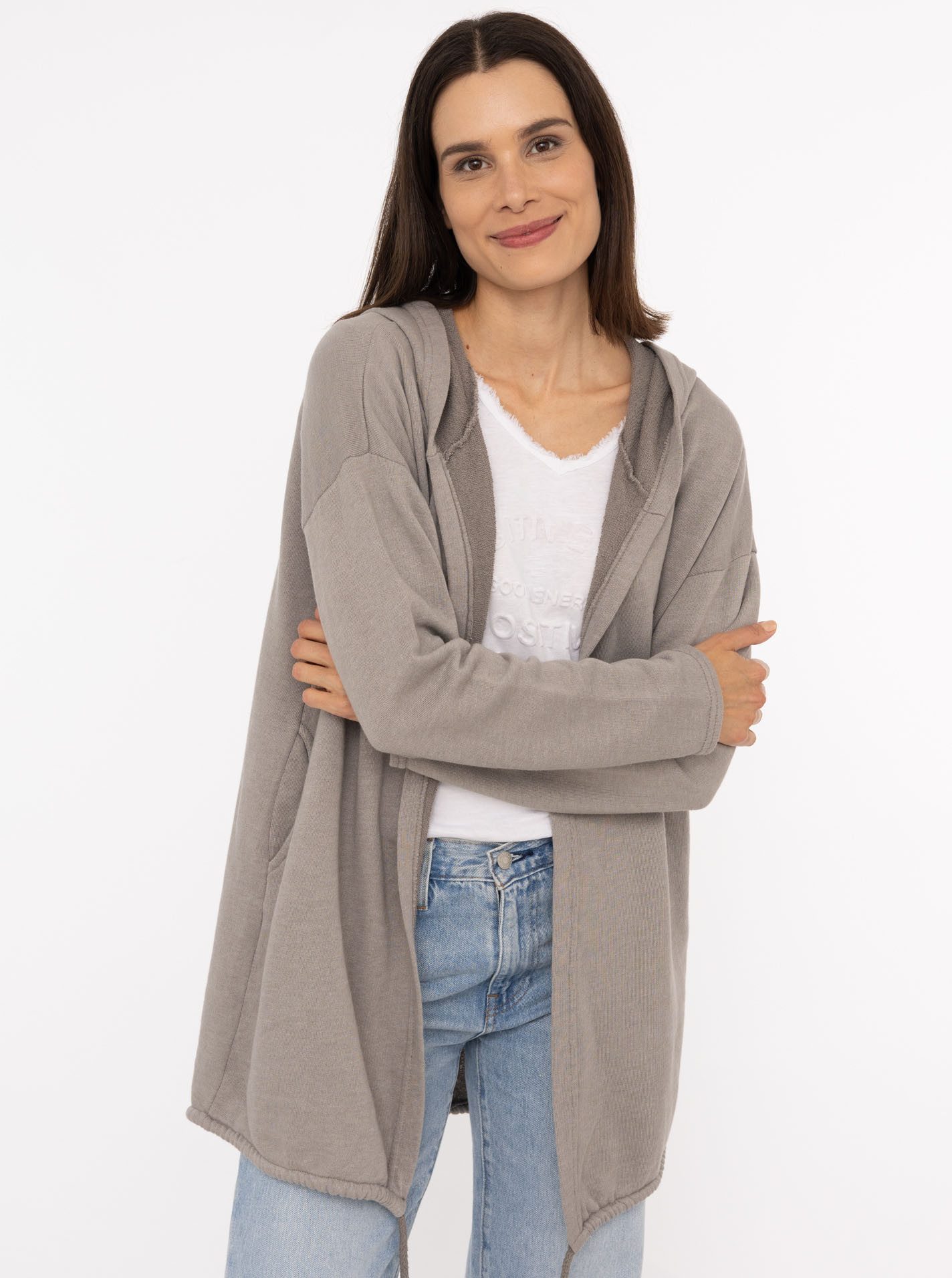 Zwillingsherz Jerseymantel "Positive Mind" mit hohem Baumwollanteil günstig online kaufen