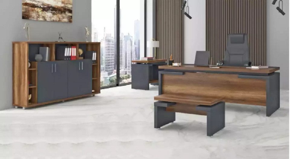 JVmoebel Büromöbel-Set Büro Set Arbeitszimmermöbel Komplettes Set Schreibtisch Sofort, (4-tlg., Schreibtisch, Couchtisch, Beistelltisch, Schrank), Made in Europa