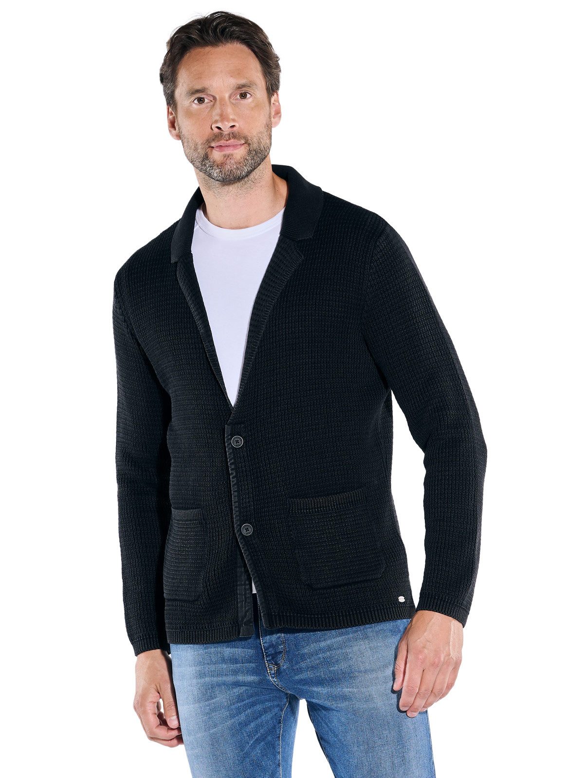 Engbers Stricksakko Herren Sakko in edler Strickqualität, Schwarz