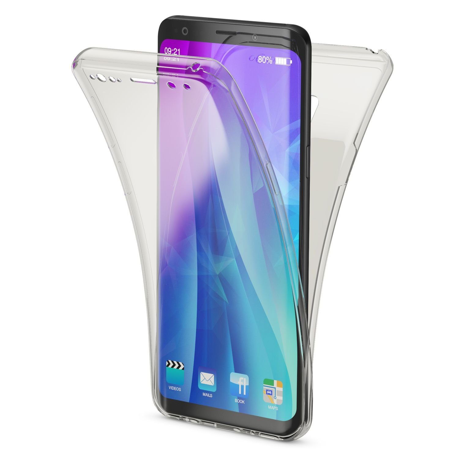Nalia Handyhülle Samsung Galaxy S9, Klare 360 Grad Silikon Hülle /  Rundumschutz Vorder- und Rückseite / Transparent / Komplettschutz /