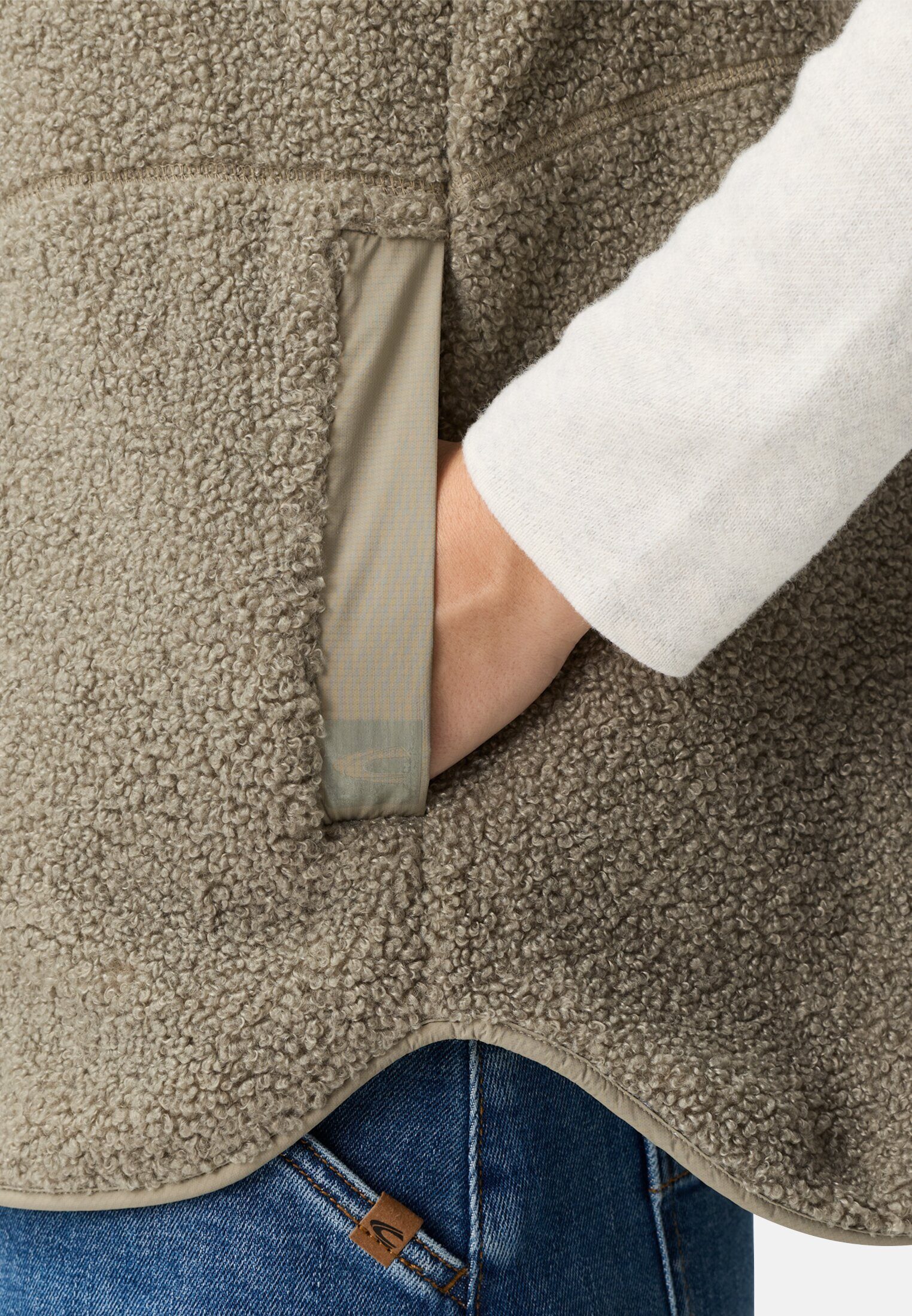 camel active Fleeceweste mit Stehkragen ärmellos