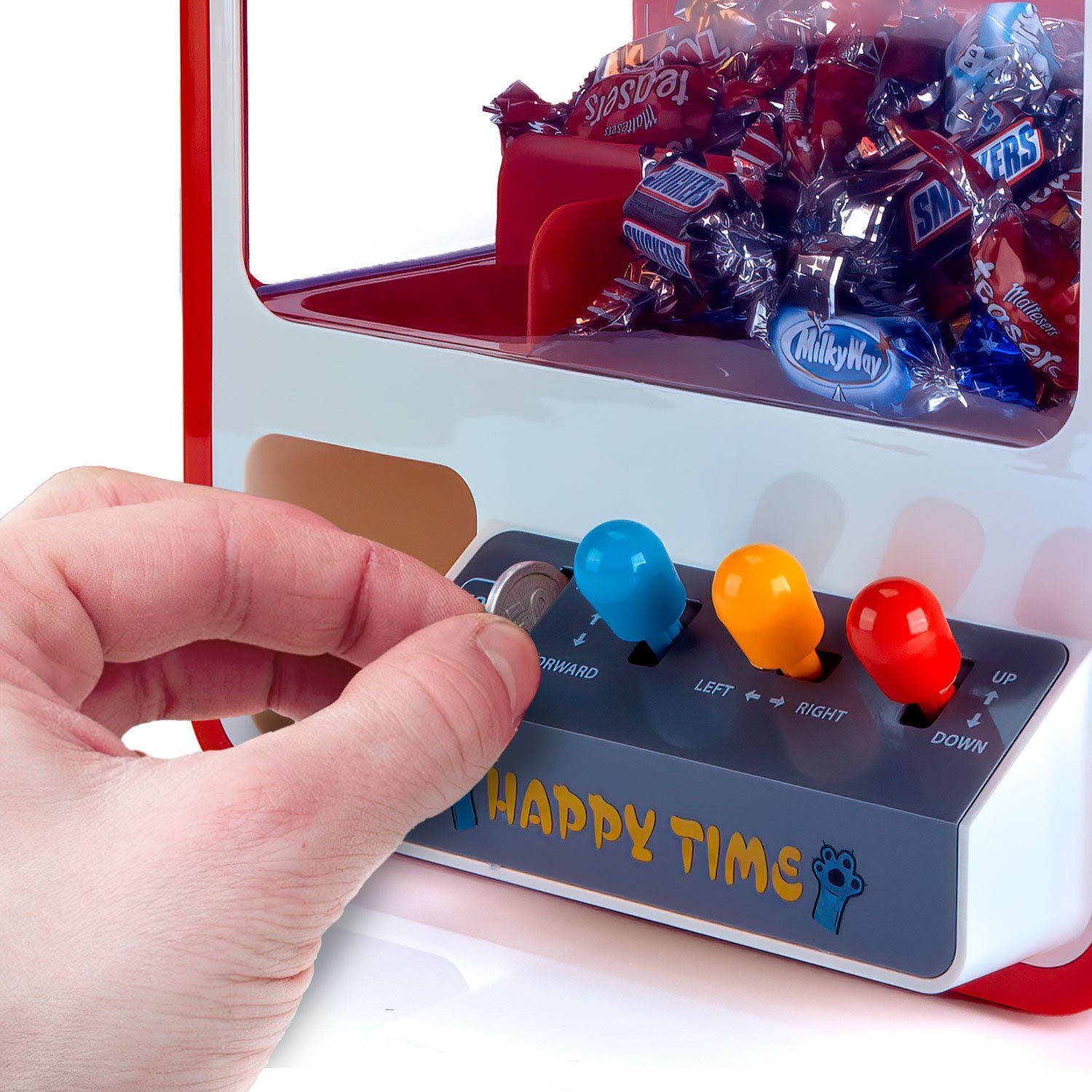 Goods+Gadgets Spieltisch Spieltisch Candy Grabber – Süßigkeitenautomat & Greifautomat mit USB, (Süßigkeitenautomat Süßigkeiten Greifautomat), Spielautomat mit USB-Kabel
