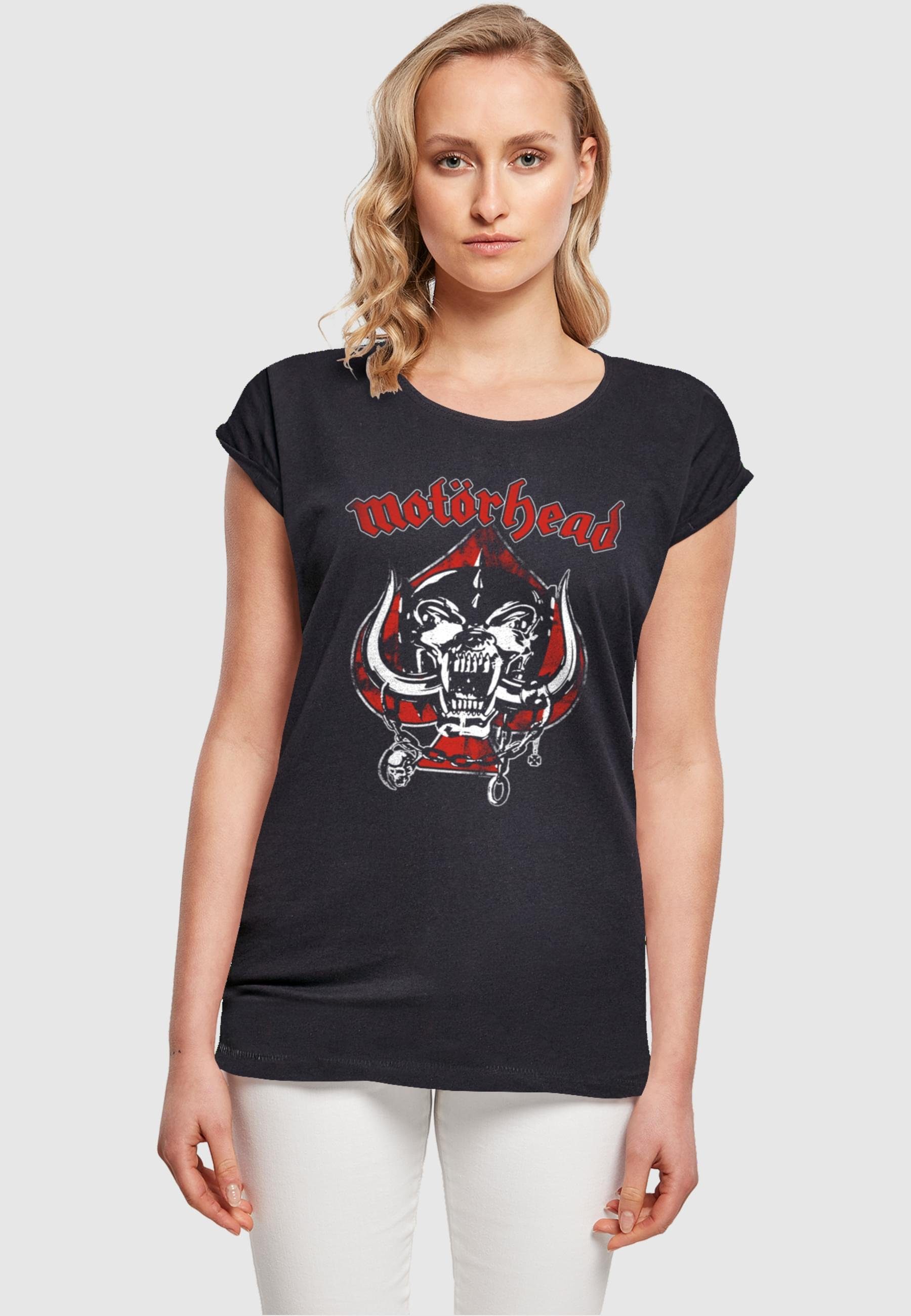 Damen Tee (1-tlg) Motorhead Warpig Ladies Merchcode T-Shirt Extended navy Shoulder Spade -