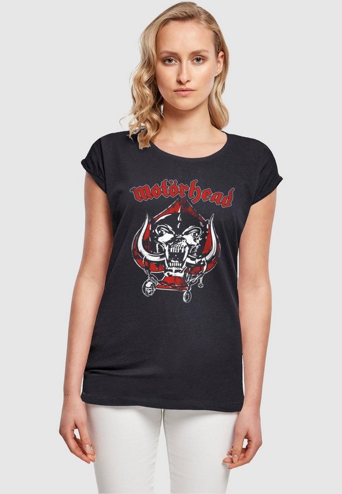 T-Shirt (1-tlg) Ladies Damen Spade Merchcode - Warpig Shoulder Tee Extended Motorhead