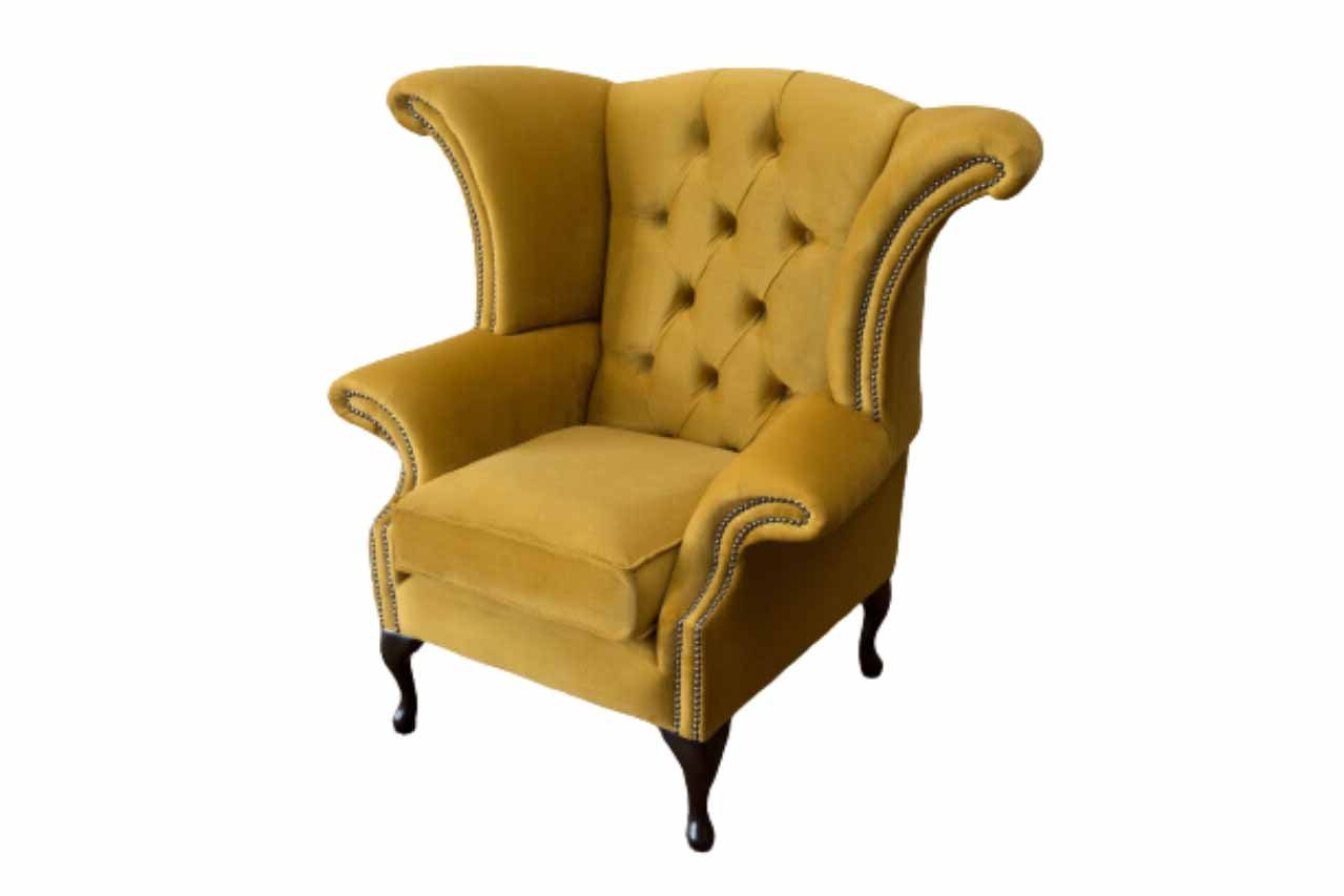 Chesterfield Sessel Wohnzimmer Design Ohrensessel JVmoebel Samt Klassisch Ohrensessel,