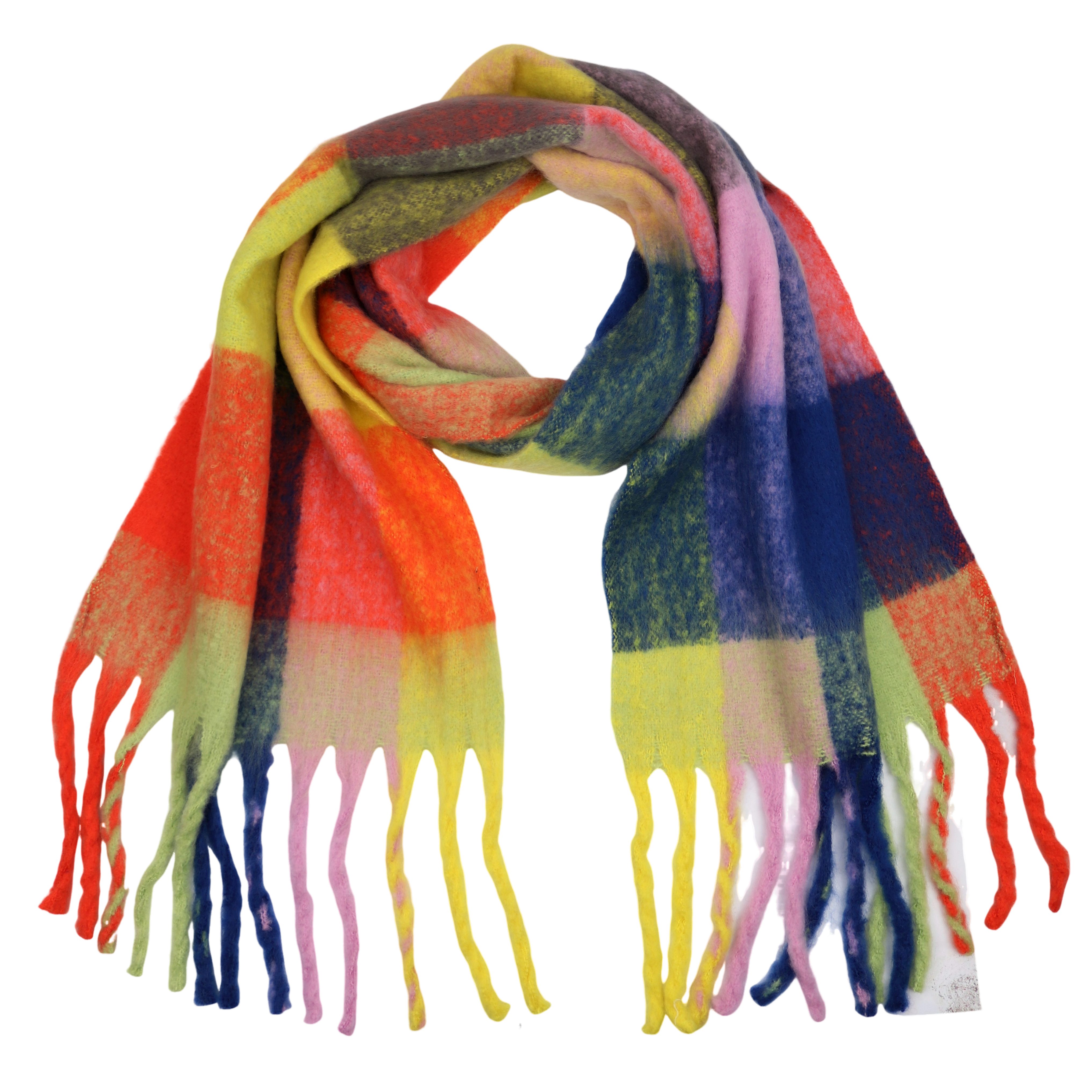 MIRROSI Modeschal weicher und warmer Schal Karomuster mit Fransen, 42x200cm günstig online kaufen