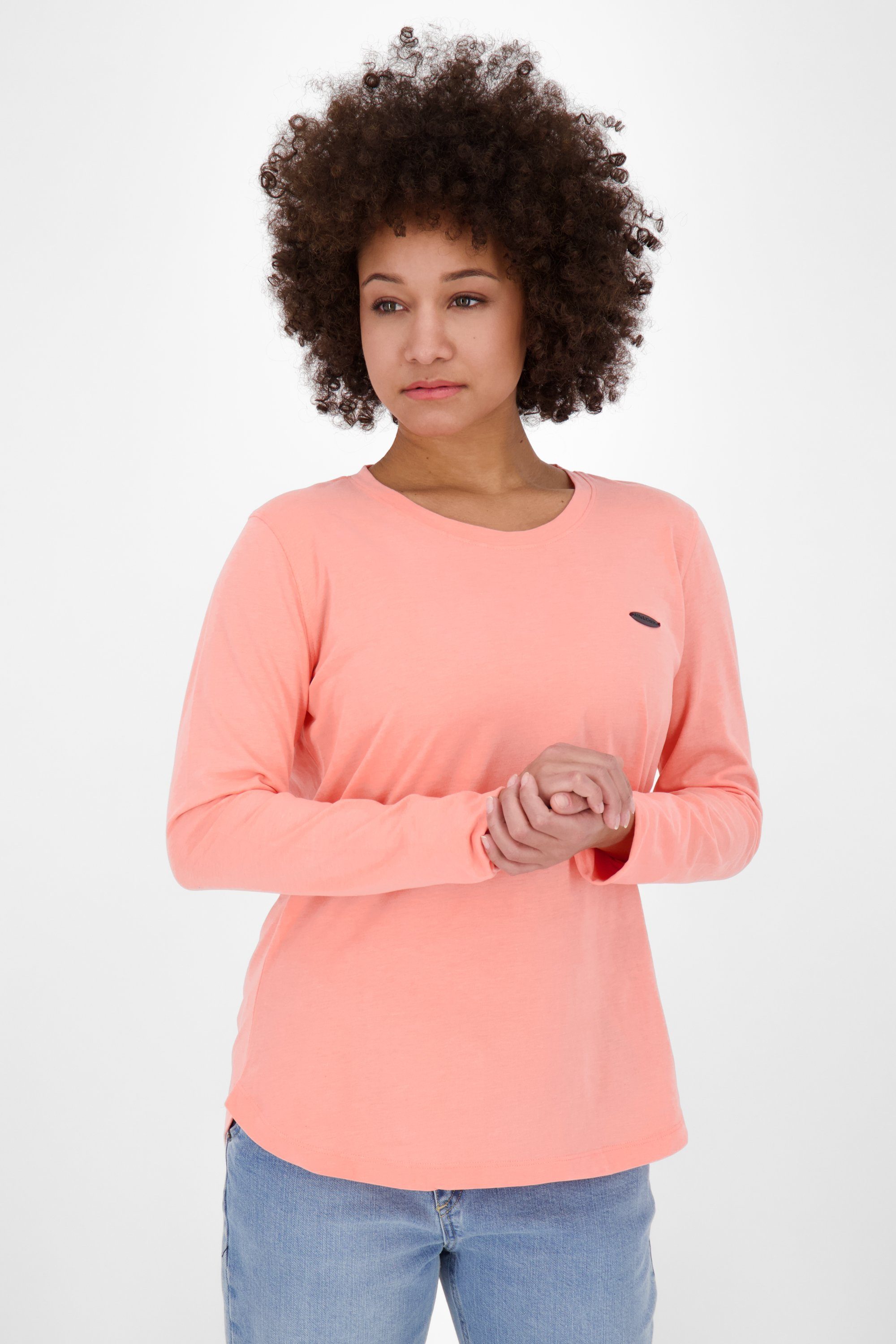 Alife melange Damen peach Langarmshirt, & LeaAK Langarmshirt A Longsleeve Kickin Shirt