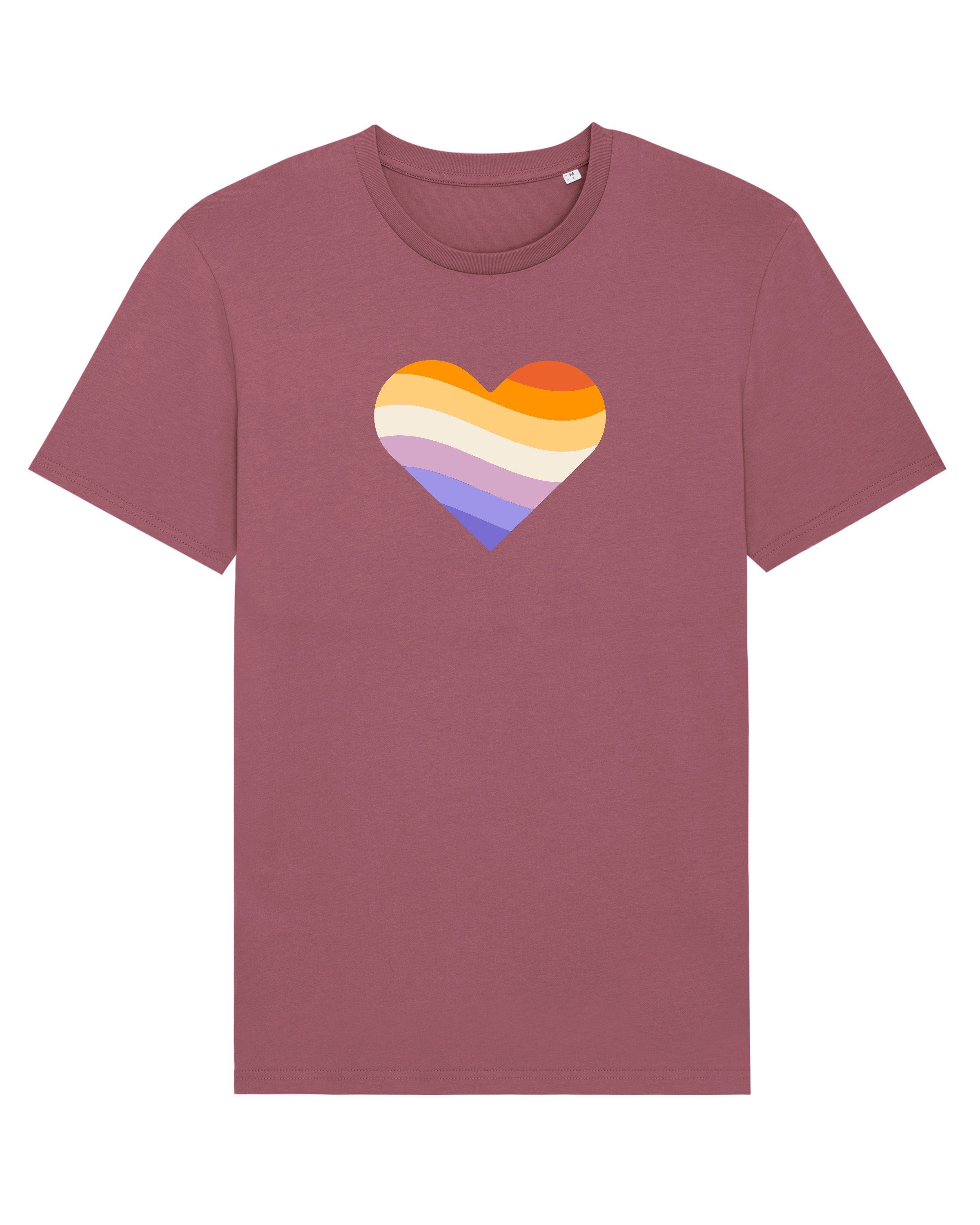 wat? Apparel Print-Shirt Rainbow Heart (1-tlg) Hibiscus Rose