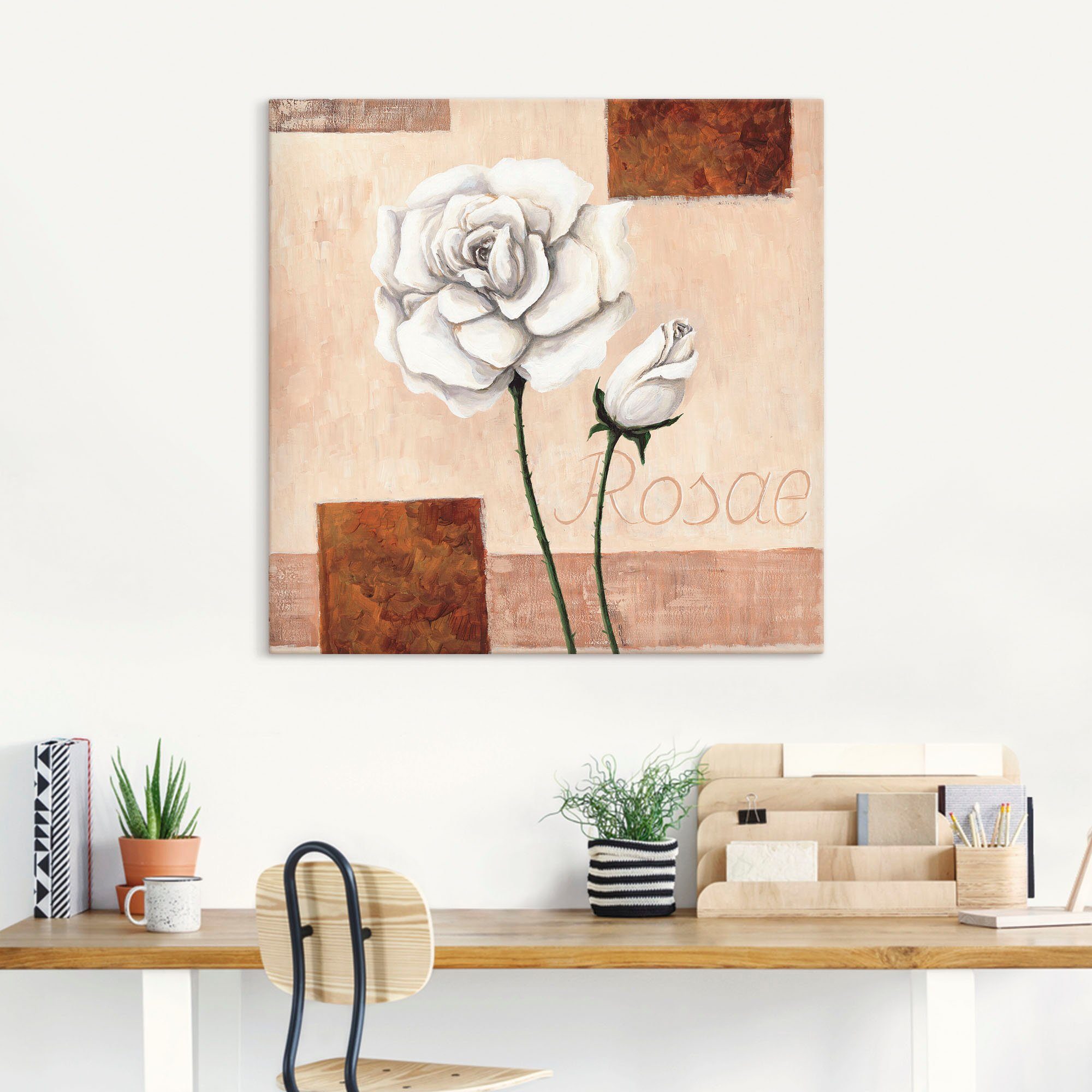 Artland Wandbild in Alubild, Poster Leinwandbild, oder (1 - St), Wandaufkleber Größen Rosen, als versch. Blumenbilder Rosae