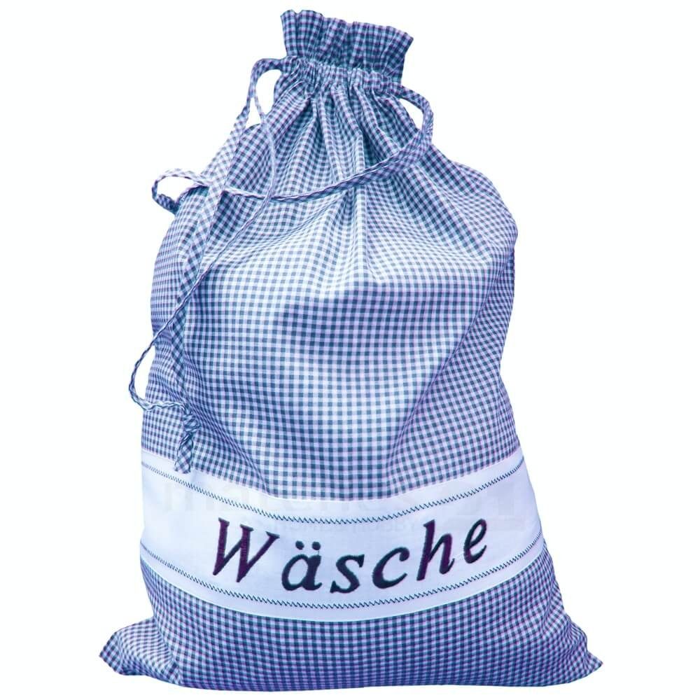 matches21 HOME & HOBBY Wäschesack Wäschebeutel blau weiß kariert 45×65 cm (1 St)