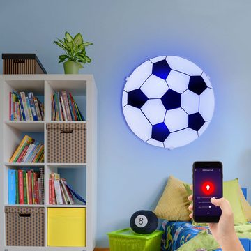 etc-shop Smarte LED-Leuchte, Leuchtmittel inklusive, Kaltweiß, Warmweiß, Neutralweiß, Tageslichtweiß, Farbwechsel, Smart Home Kinder Decken Lampe DIMMBAR Fußball Glas Leuchte Alexa