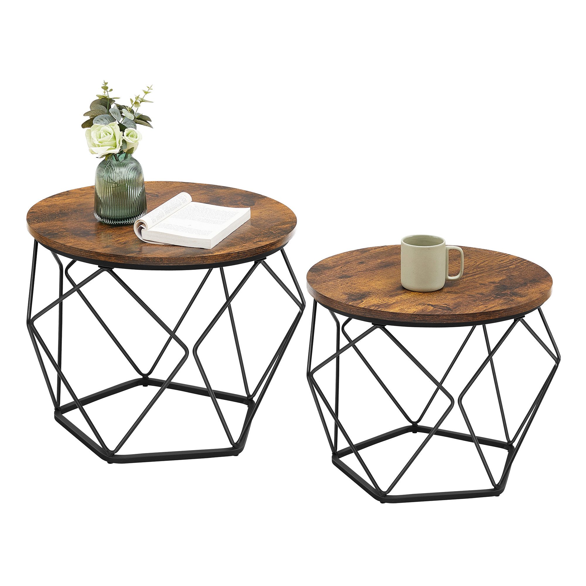 VASAGLE Couchtisch (2er Set), Beistelltisch, abnehmbare günstig online kaufen